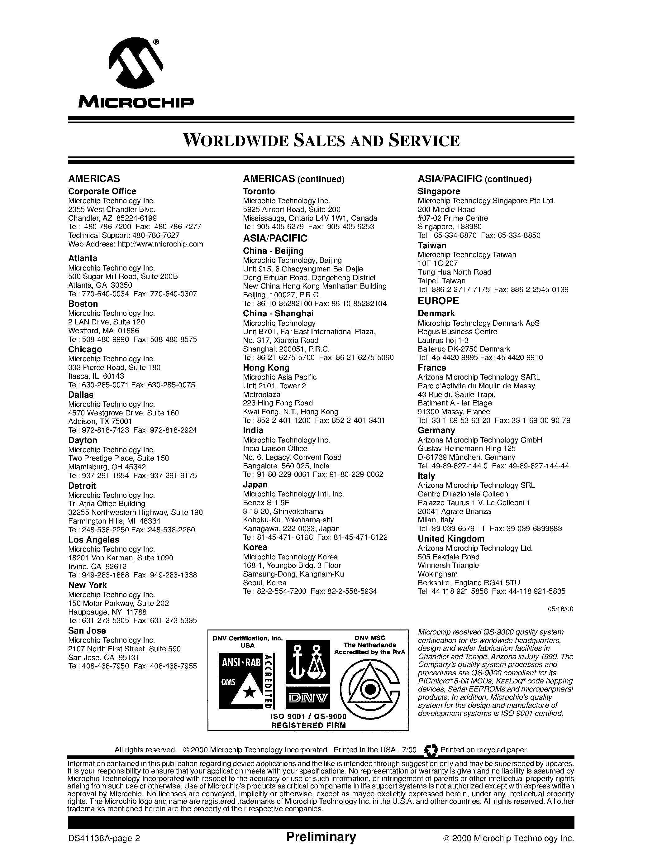 Datasheet PIC16C733 page 2 Datasheet PIC16C733 - 8-Bit CMOS Microcontroller page 2