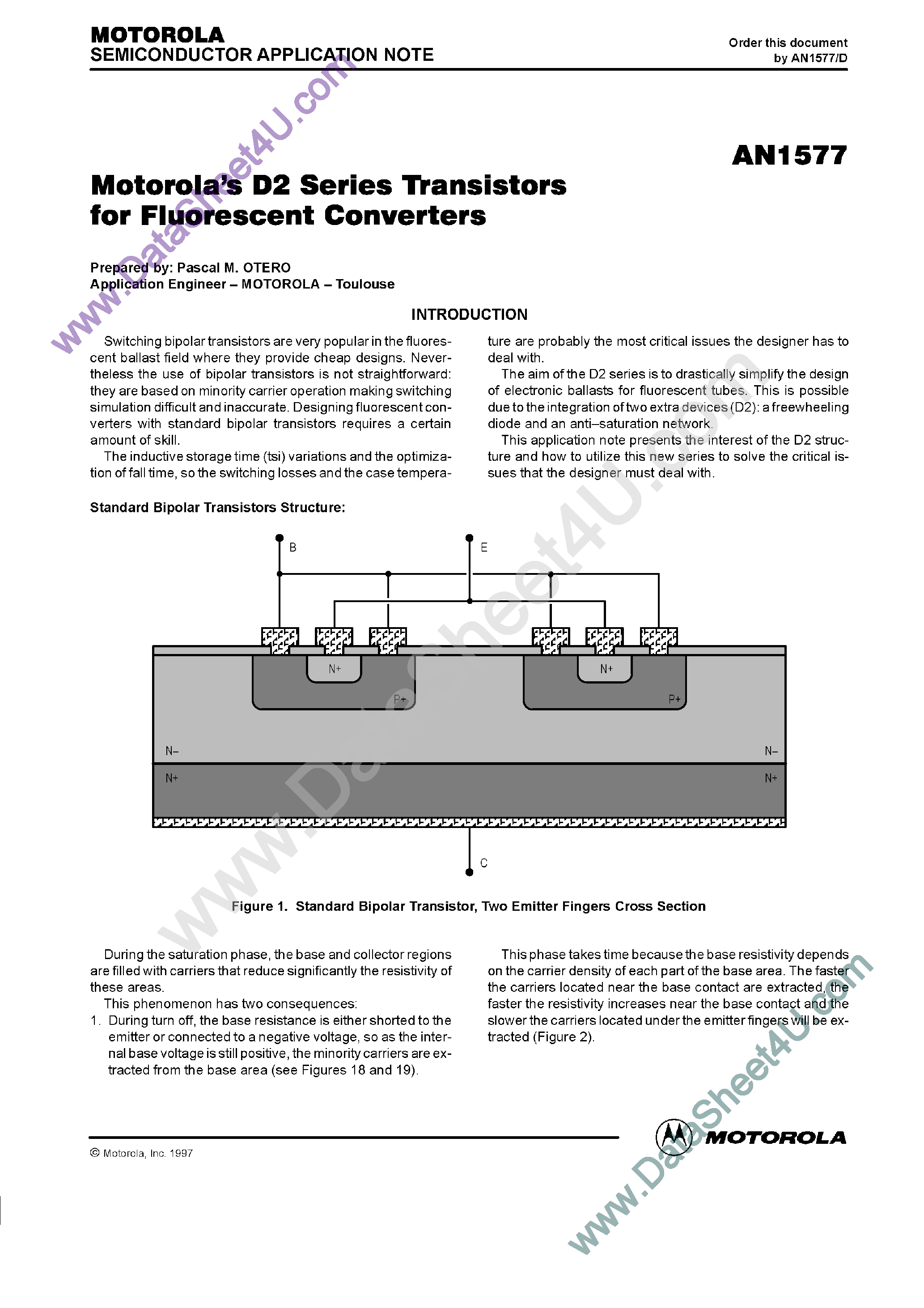 Даташит AN1577 - D2 Series Transistors страница 1