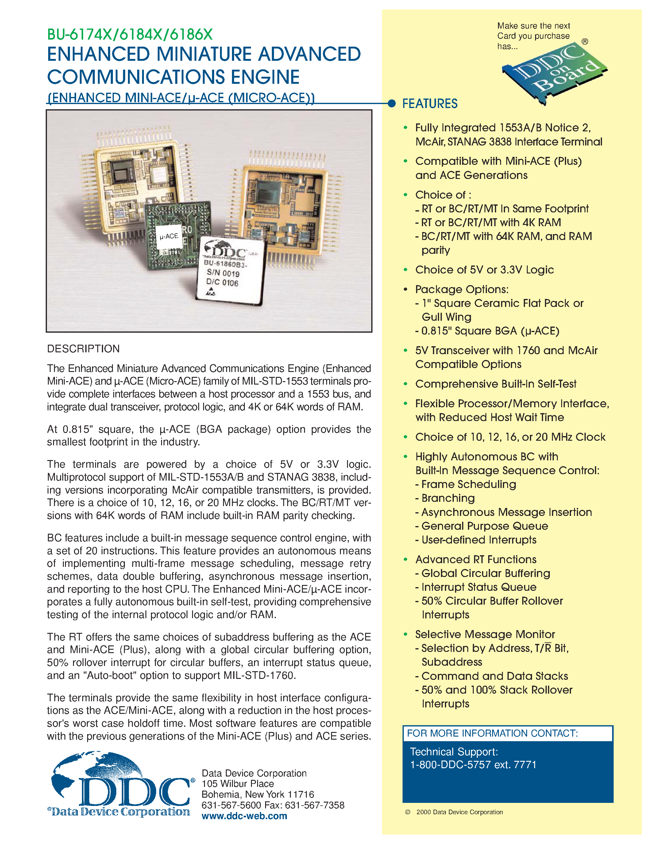 Datasheet BU6184x - Enhanced Miniature Advanced Communications Engine page 1