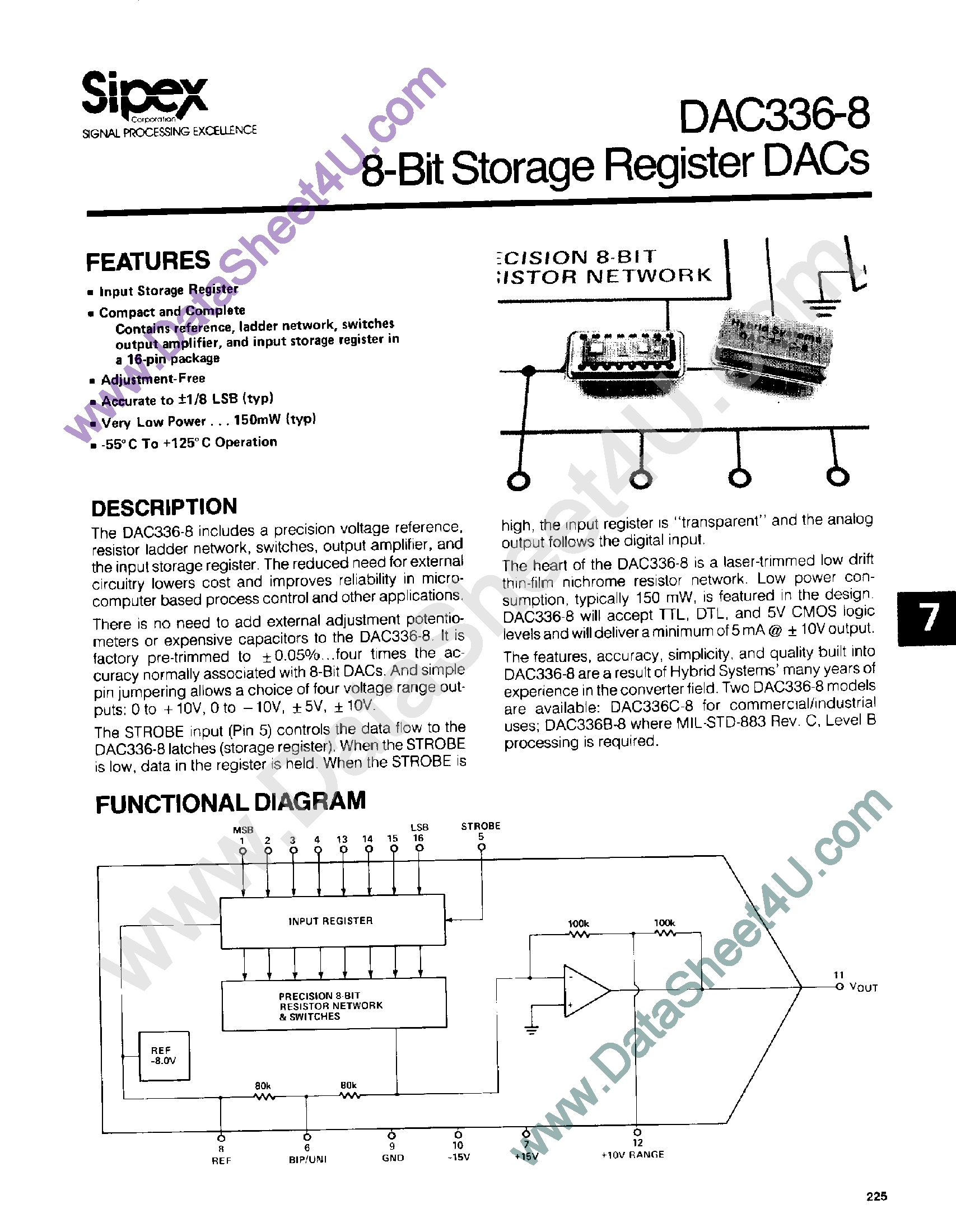 Даташит на микросхему DAC336-8 страница 1 Даташит DAC336-8 - 8-Bit Storage Register DACs страница 1