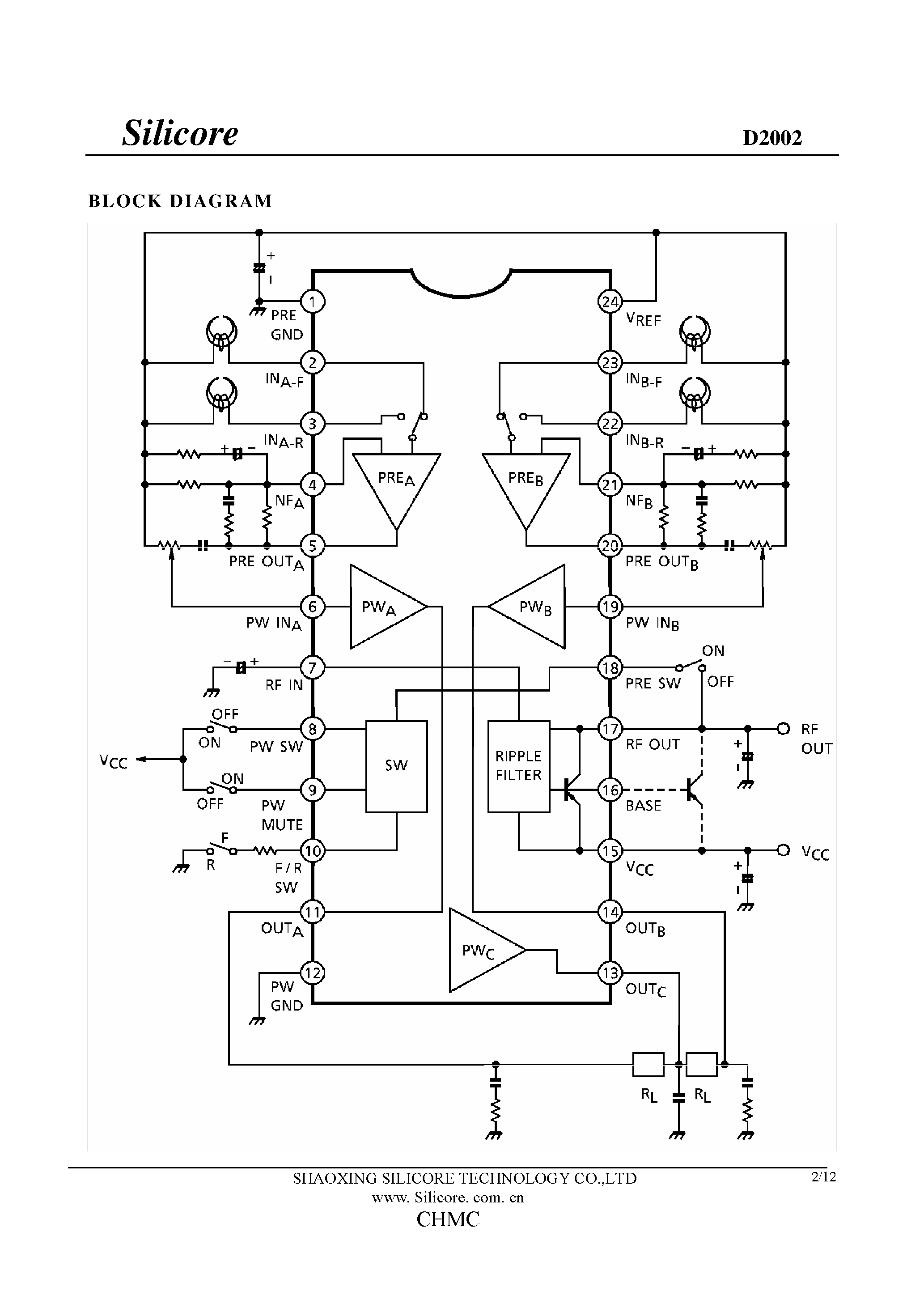 Даташит D2002- - Stereo Headphone Amplifier страница 2