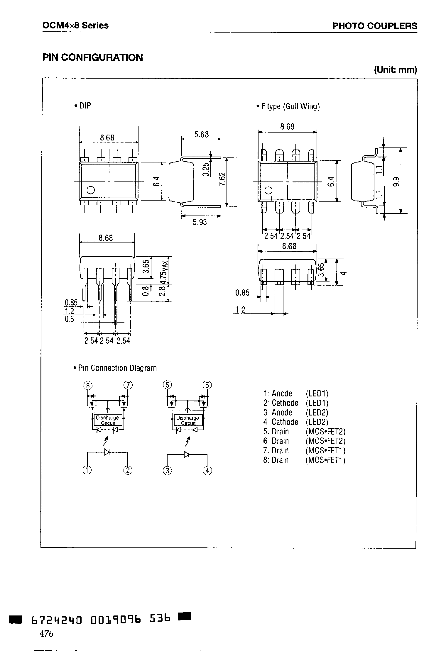 Даташит OCM408 - (OCM4x8) Dual Channel Bidirectional Optical MOS Relay страница 2