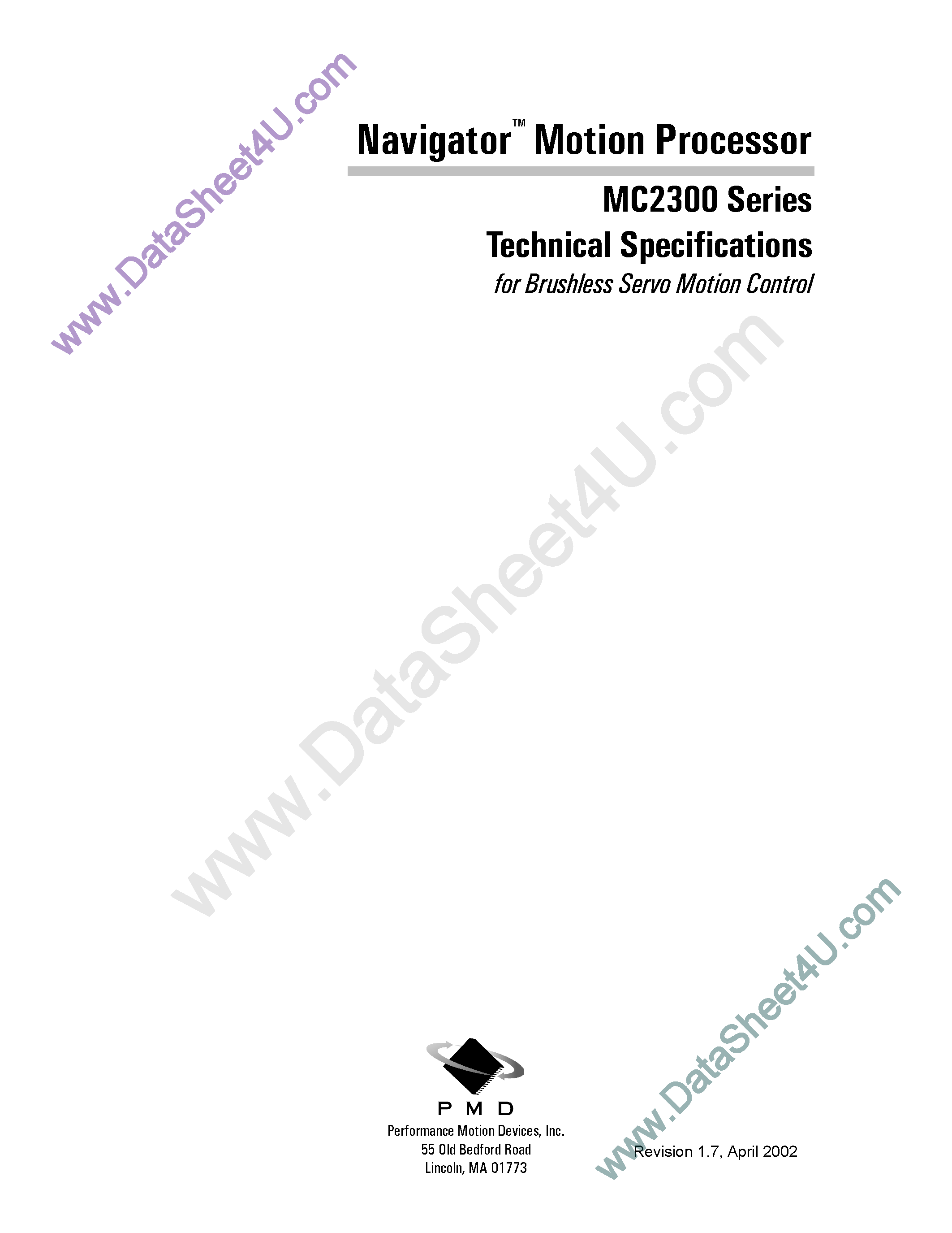 Даташит MC2110 - (MC2300 Series) Navigator Motion Processor страница 1