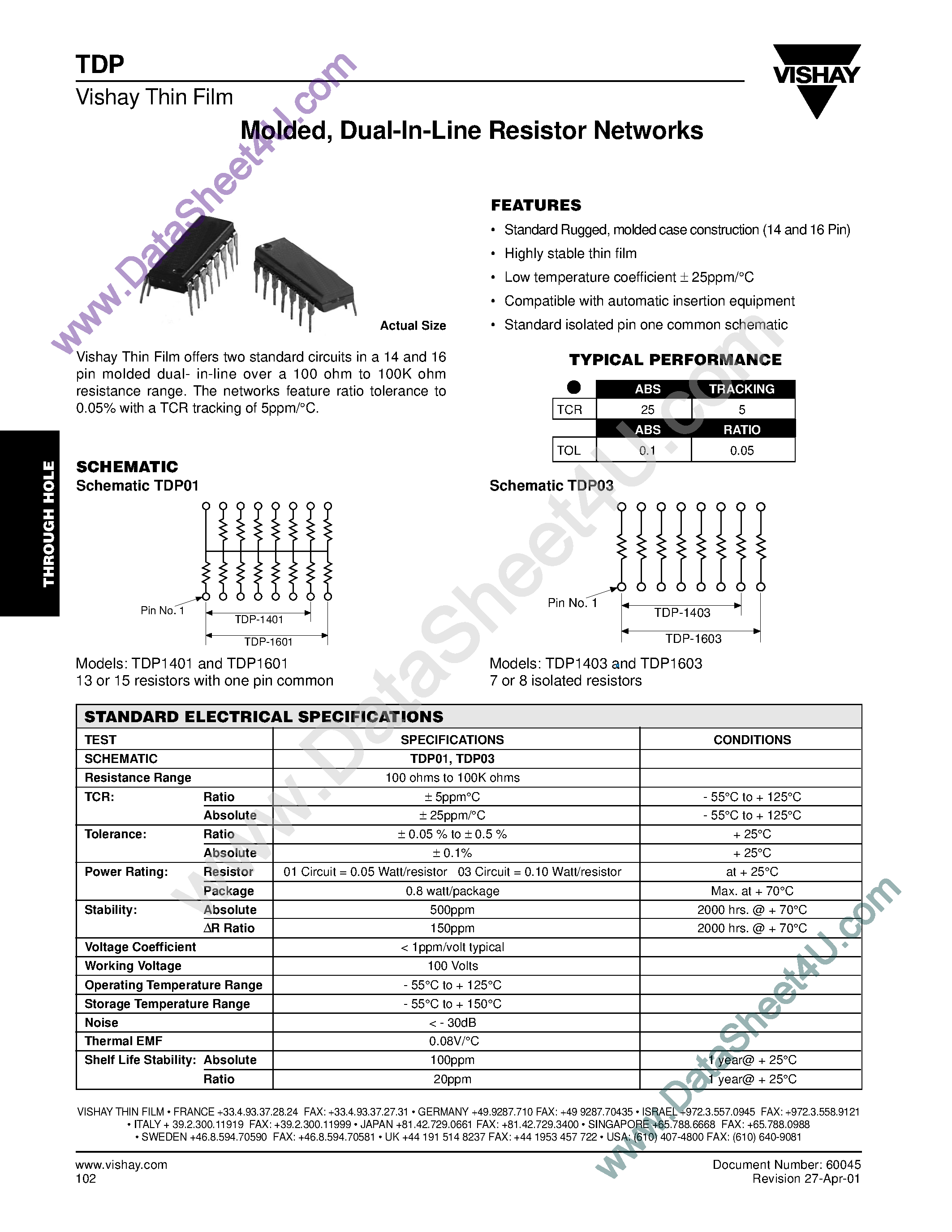 Даташит на микросхему TDP-1401 страница 1 Даташит TDP-1401 - (TDP-1xxx) Dual-in-line Molded 14-16 Pin Standard страница 1