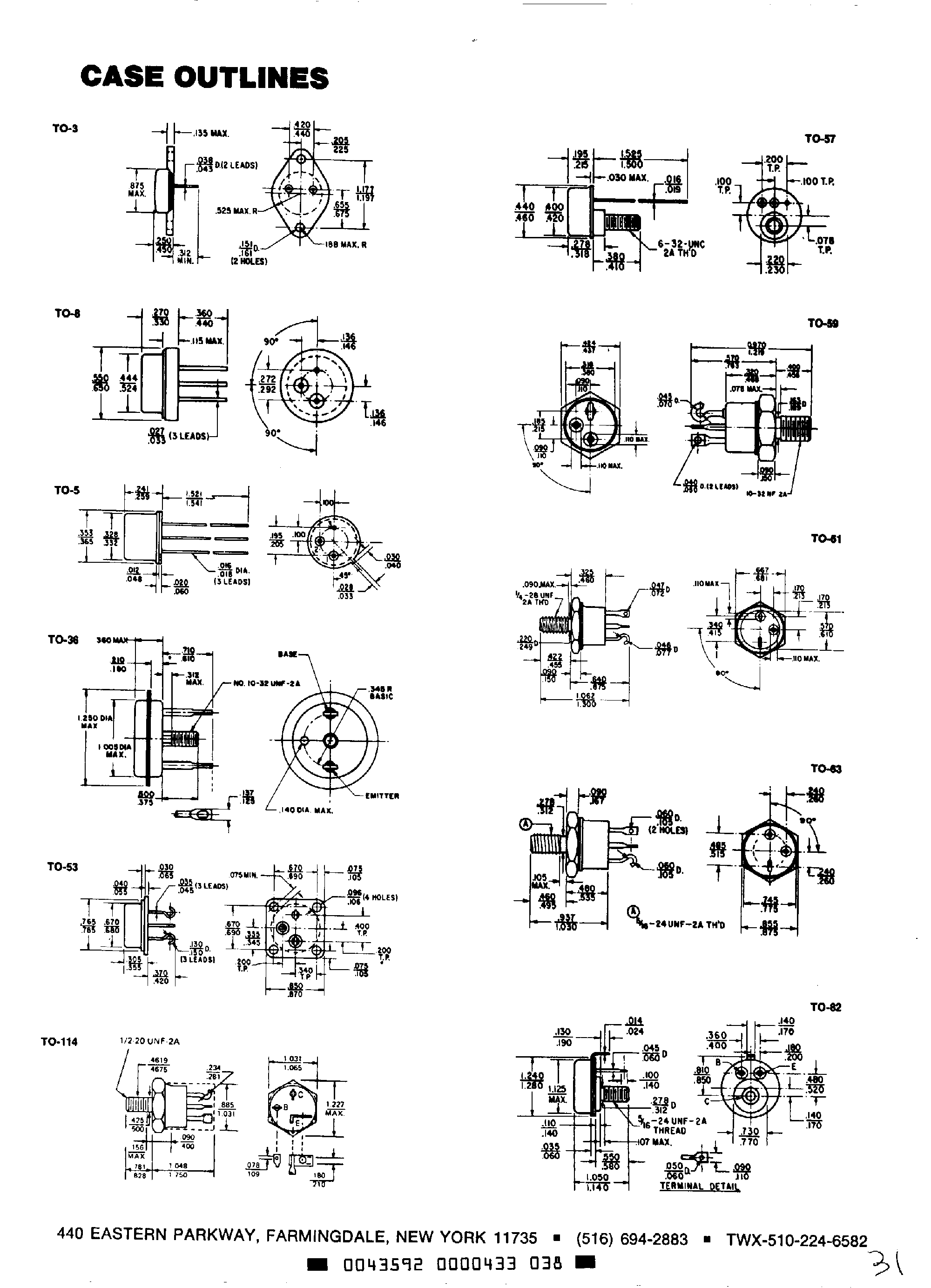 Даташит 2N2033 - (2N2xxx) Power Transistors страница 2