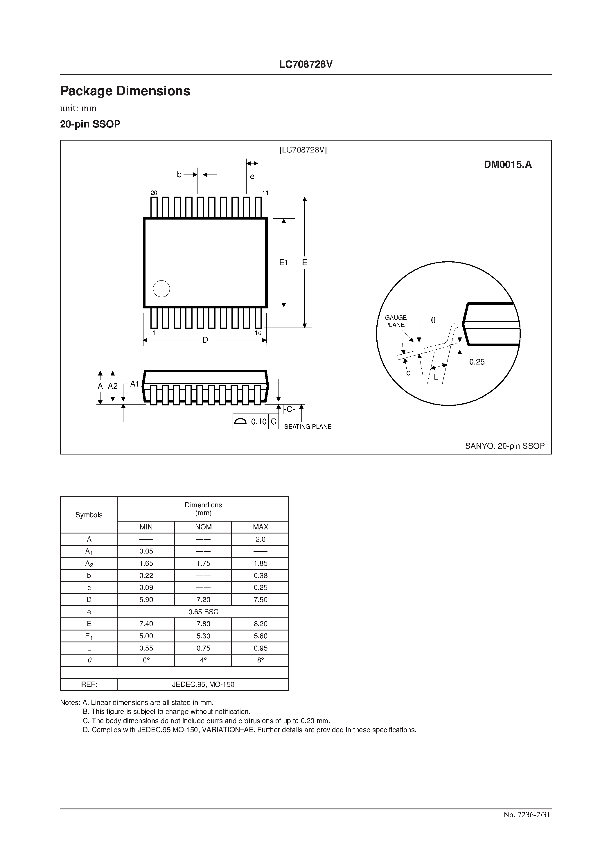 Datasheet LC708728V page 2 Datasheet LC708728V - High Performance 24-Bit D/A Converter Features page 2