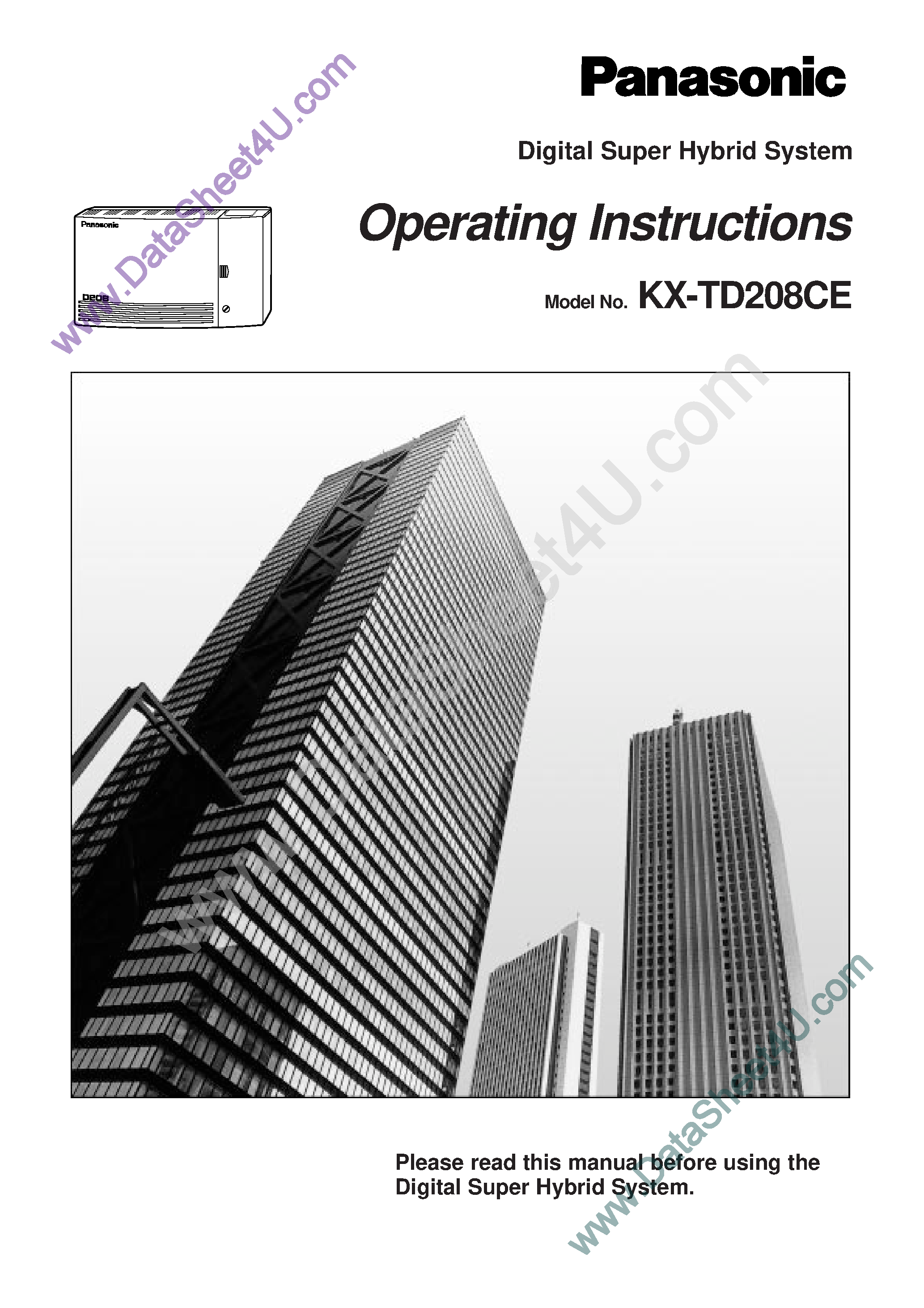 Даташит KX-TD208CE - Digital Super Hybrid System страница 1