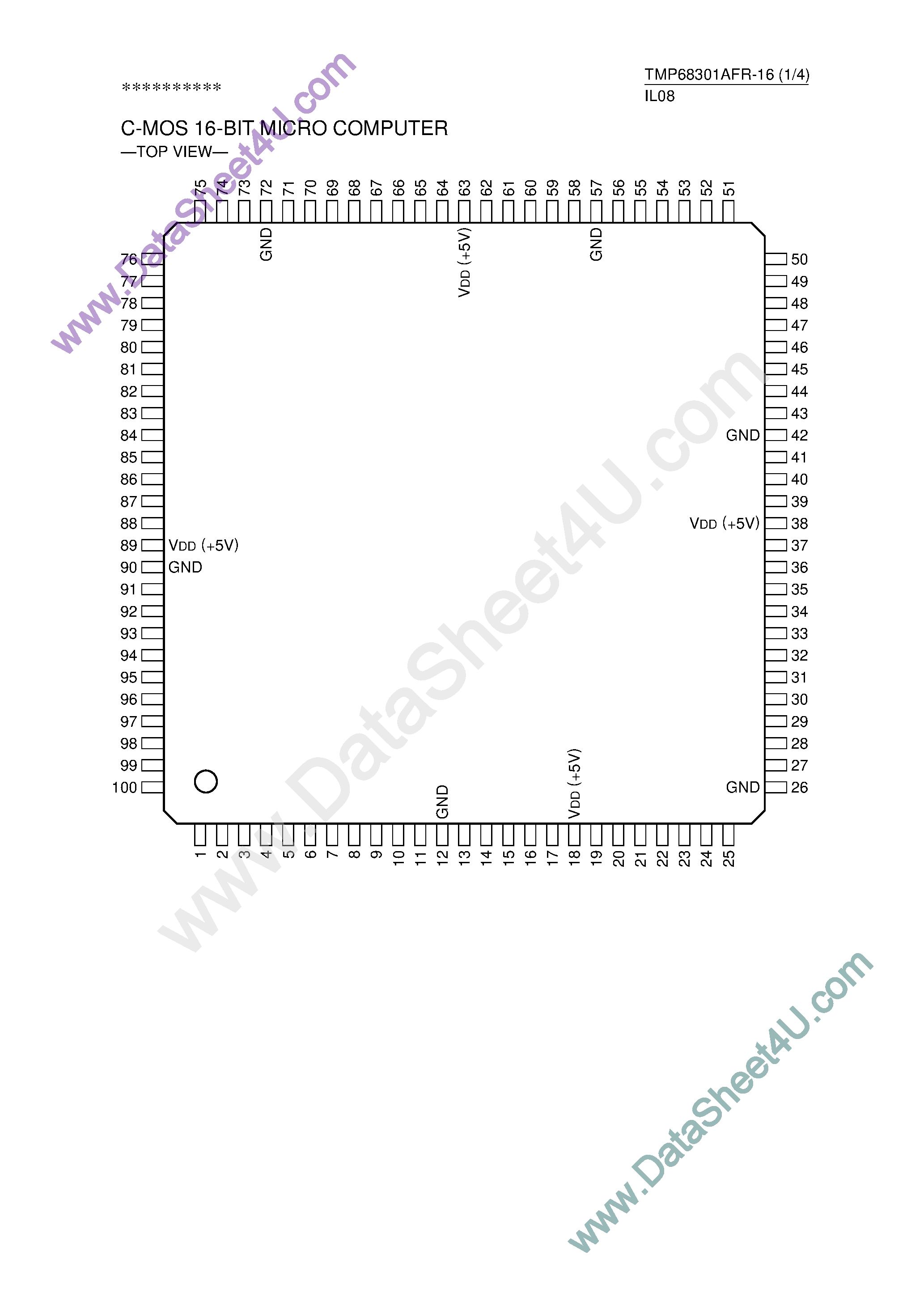 Даташит TMP68301AFR-16 - CMOS 16-Bit Micro Processor страница 1