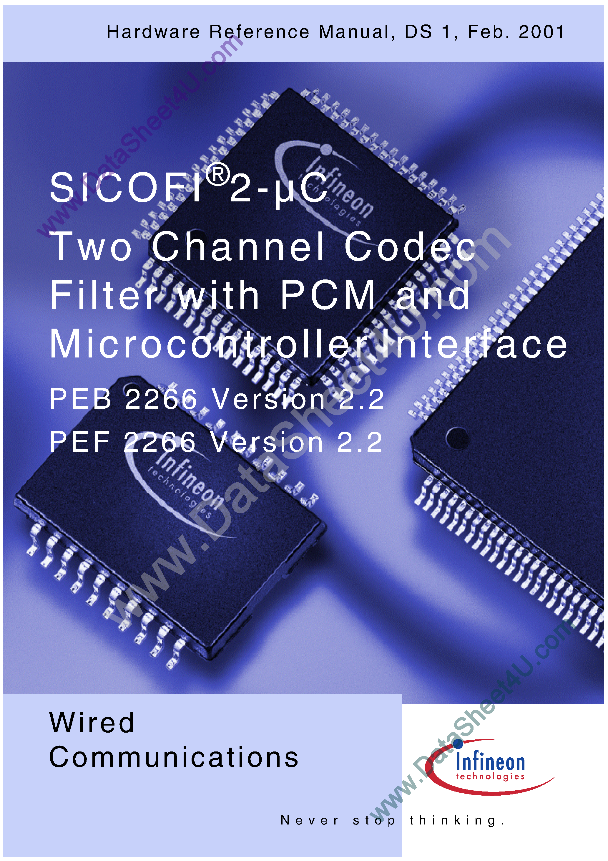 Datasheet PEF2266 - 2-Channel Codec Filter page 1
