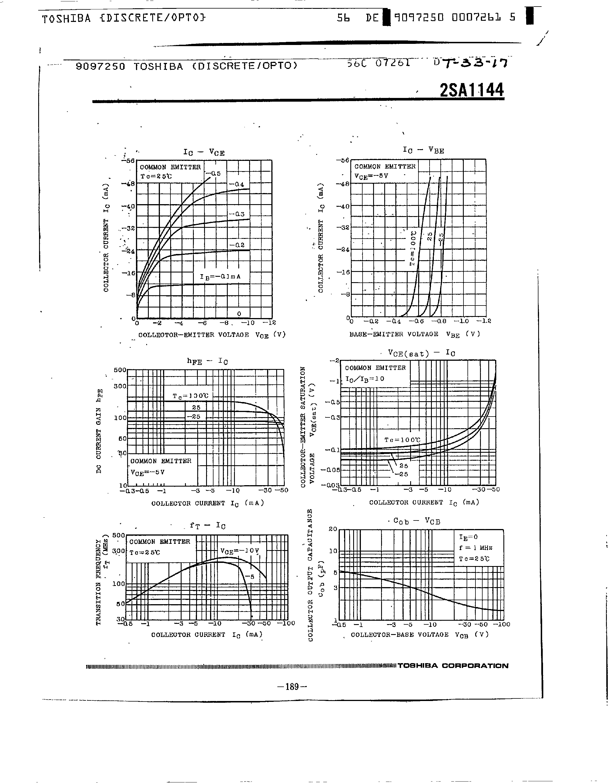 Datasheet 2SA1144 - Audio Frequency Amplifier Applications page 2