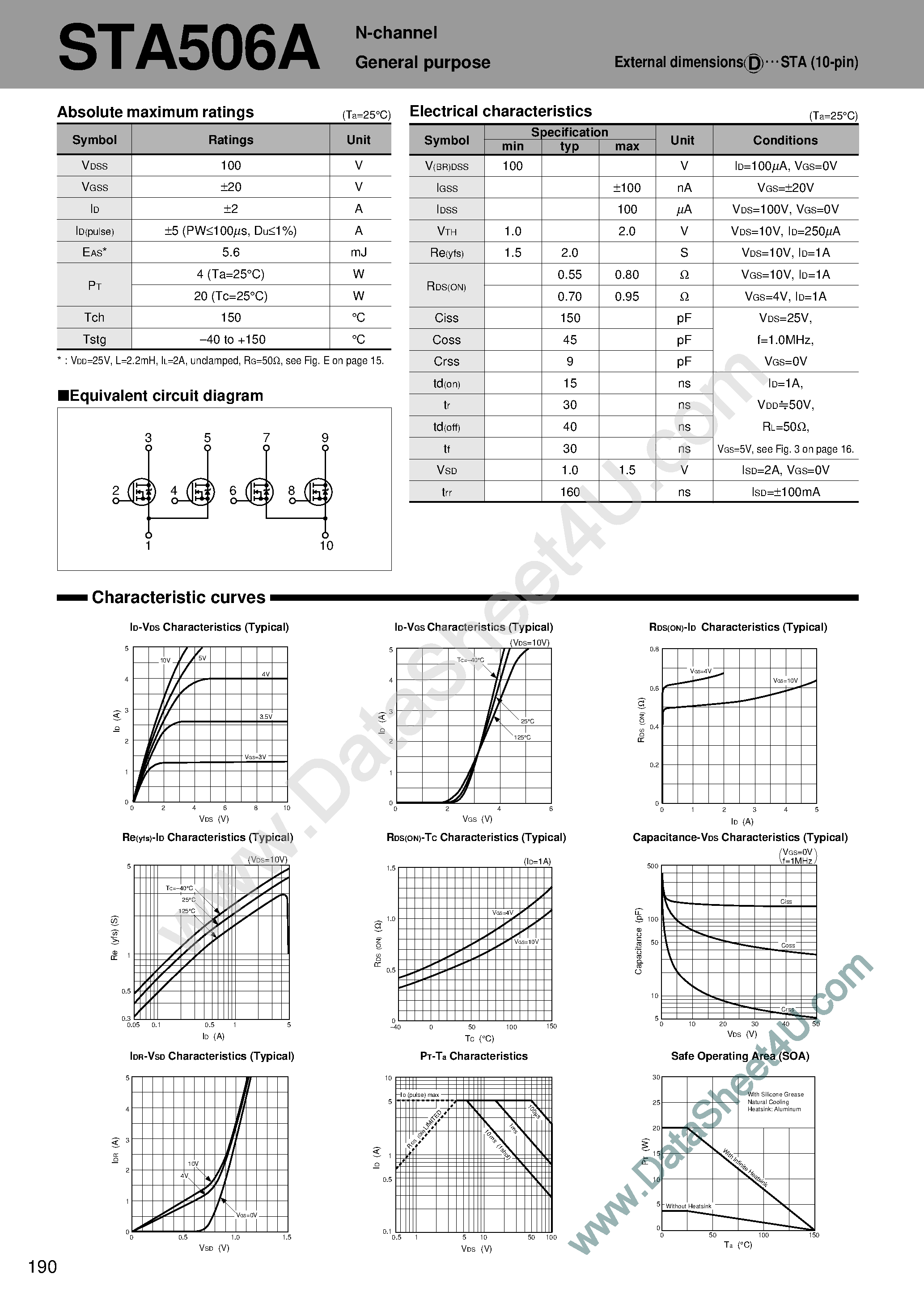 Datasheet STA506A - N-channel General purpose page 1