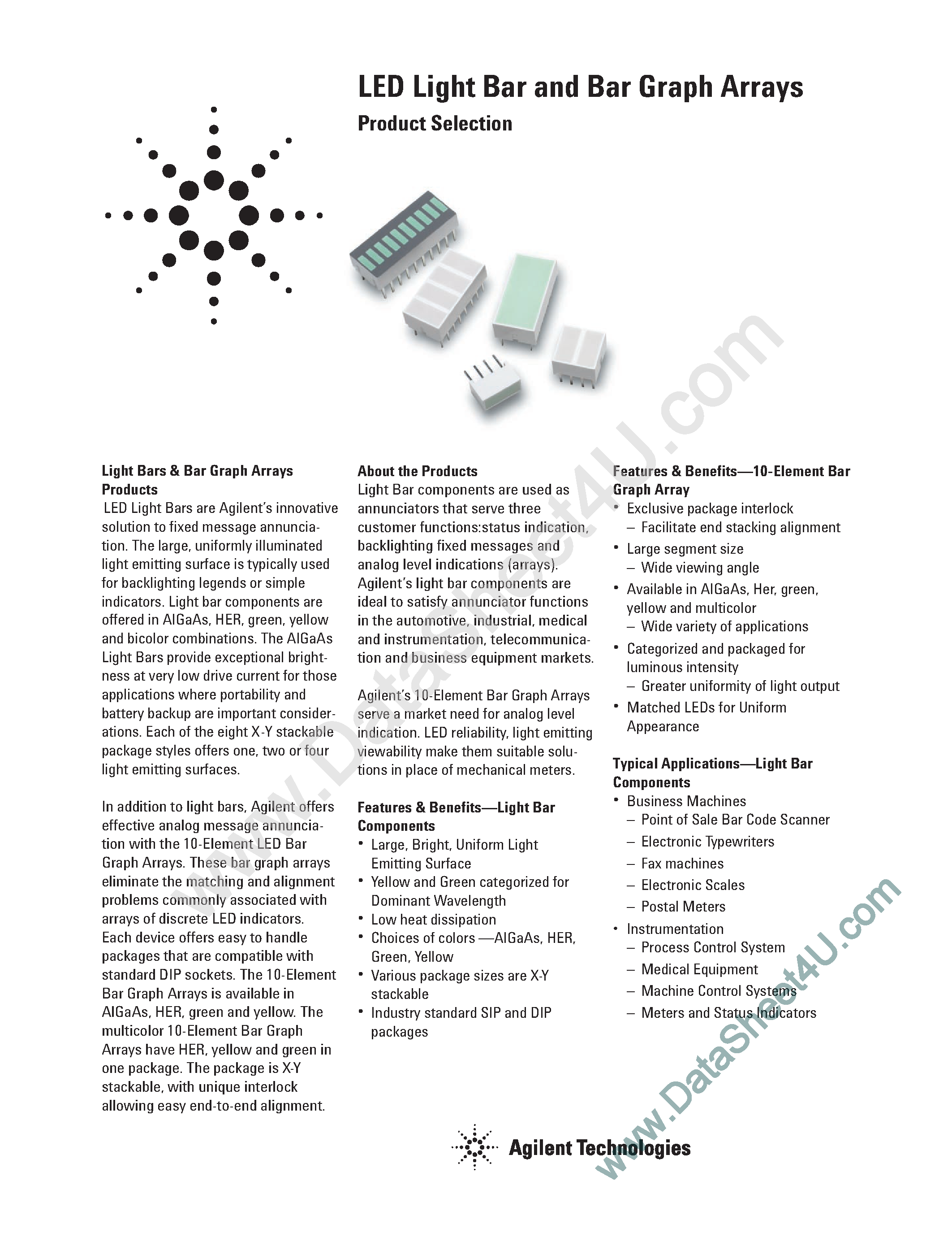 Даташит HLMP-2620 - LED LIGHT BAR страница 1