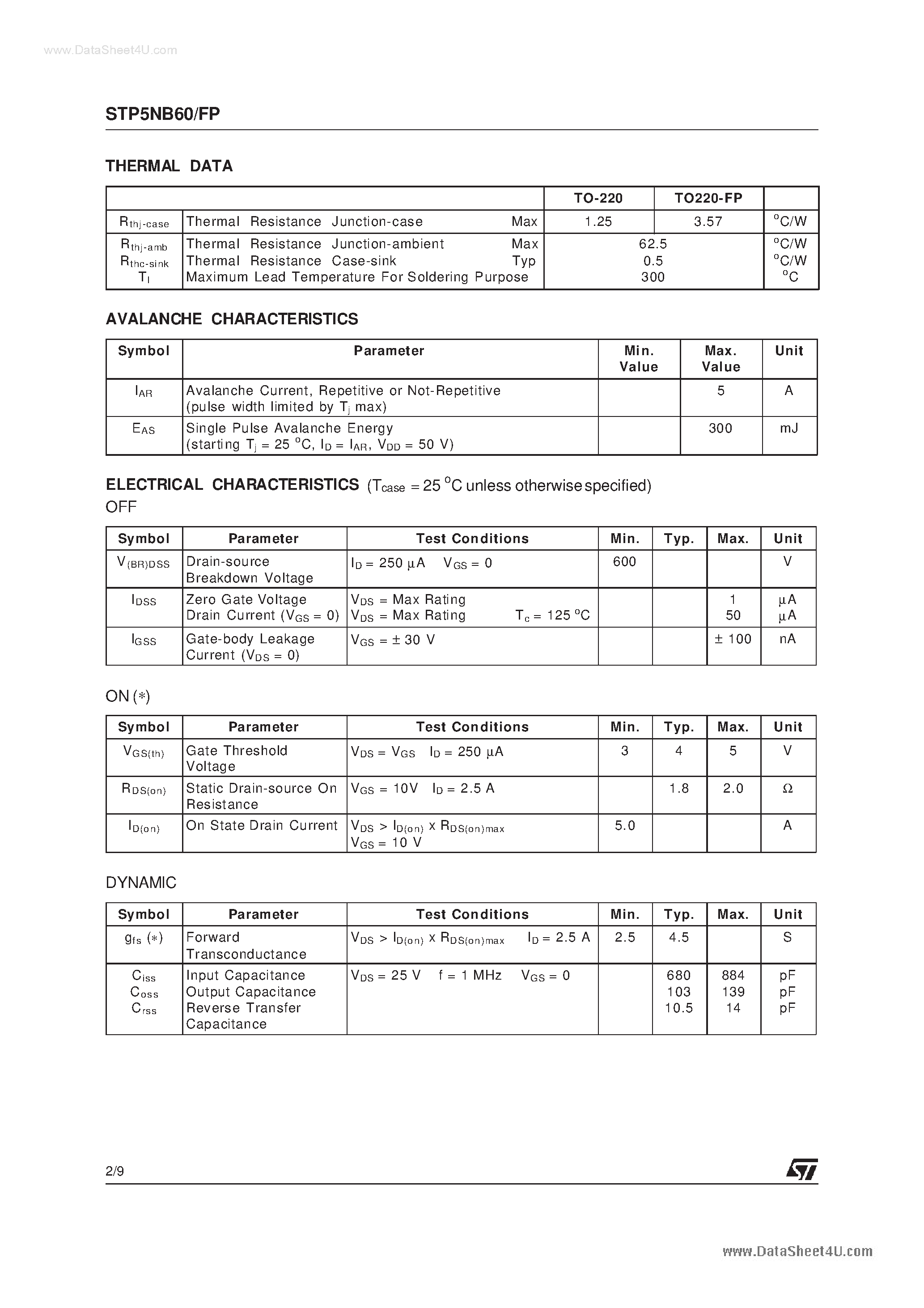 Даташит на микросхему P5NB60FP страница 2 Даташит P5NB60FP - Search -----> STP5NB60FP страница 2