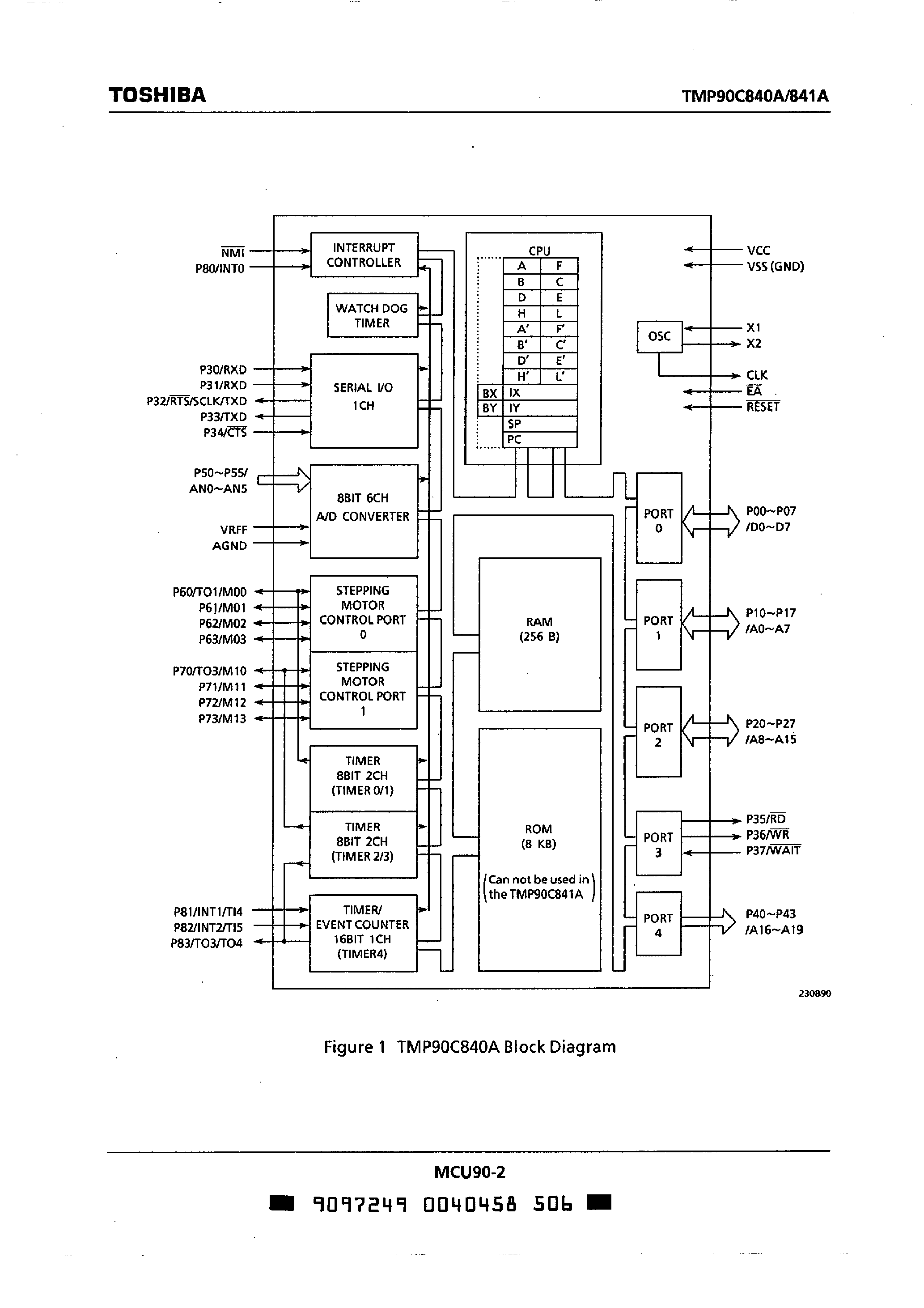 Datasheet TMP90C840A page 2 Datasheet TMP90C840A - (TMP90C840A / TMP90C841A) CMOS 8-Bit Microcontrollers page 2