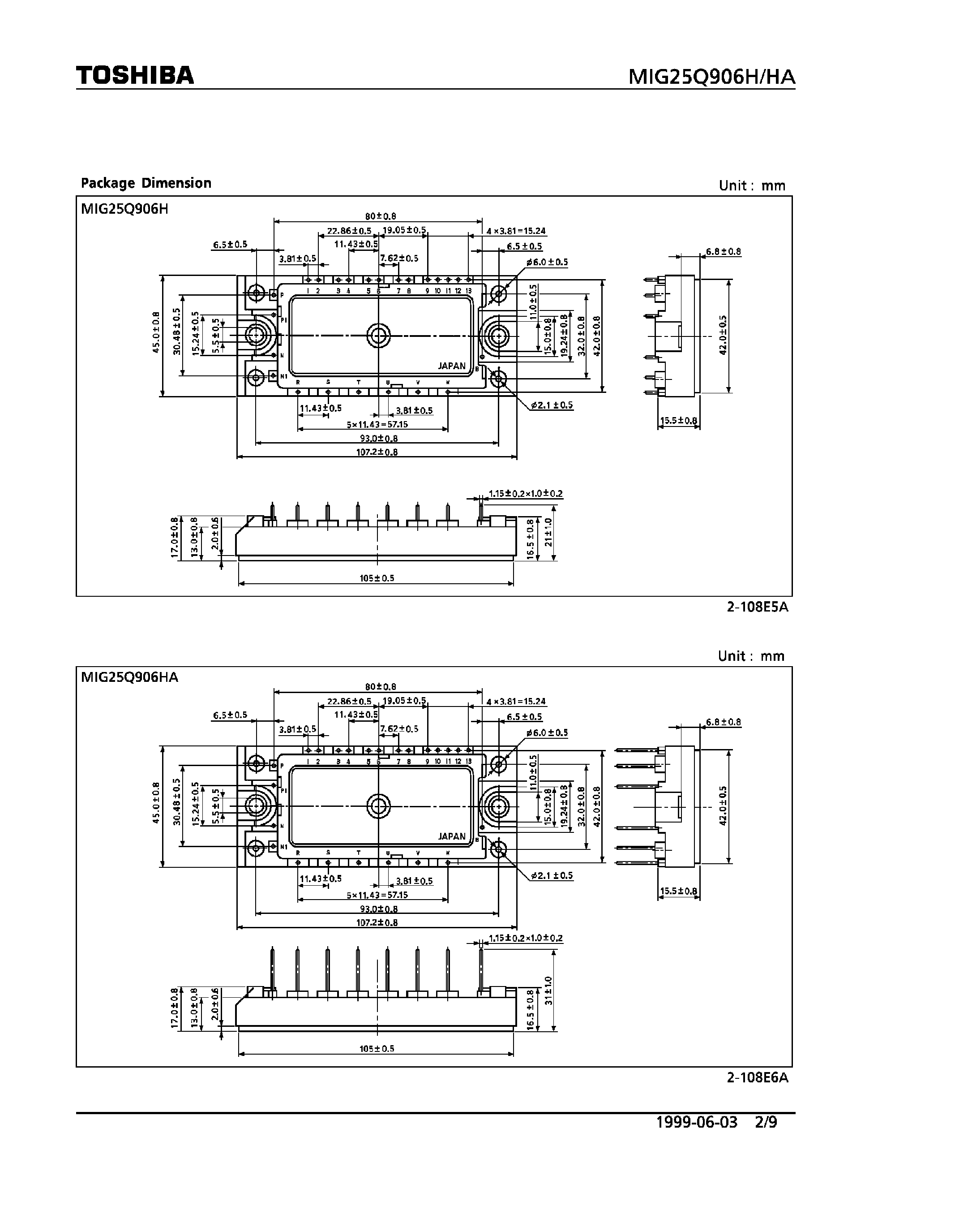Datasheet MIG25Q906H - Integrated IGBT Module Silicon N-Channel IGBT page 2