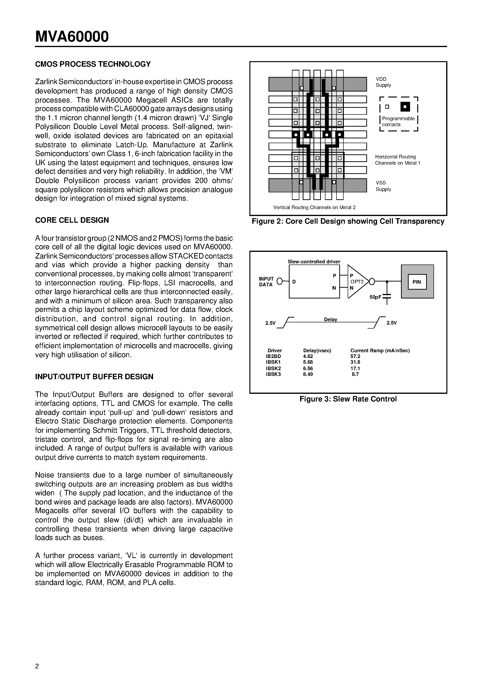 Datasheet MVA60000 - 1.4 Micron CMOS Megacell ASICs page 2