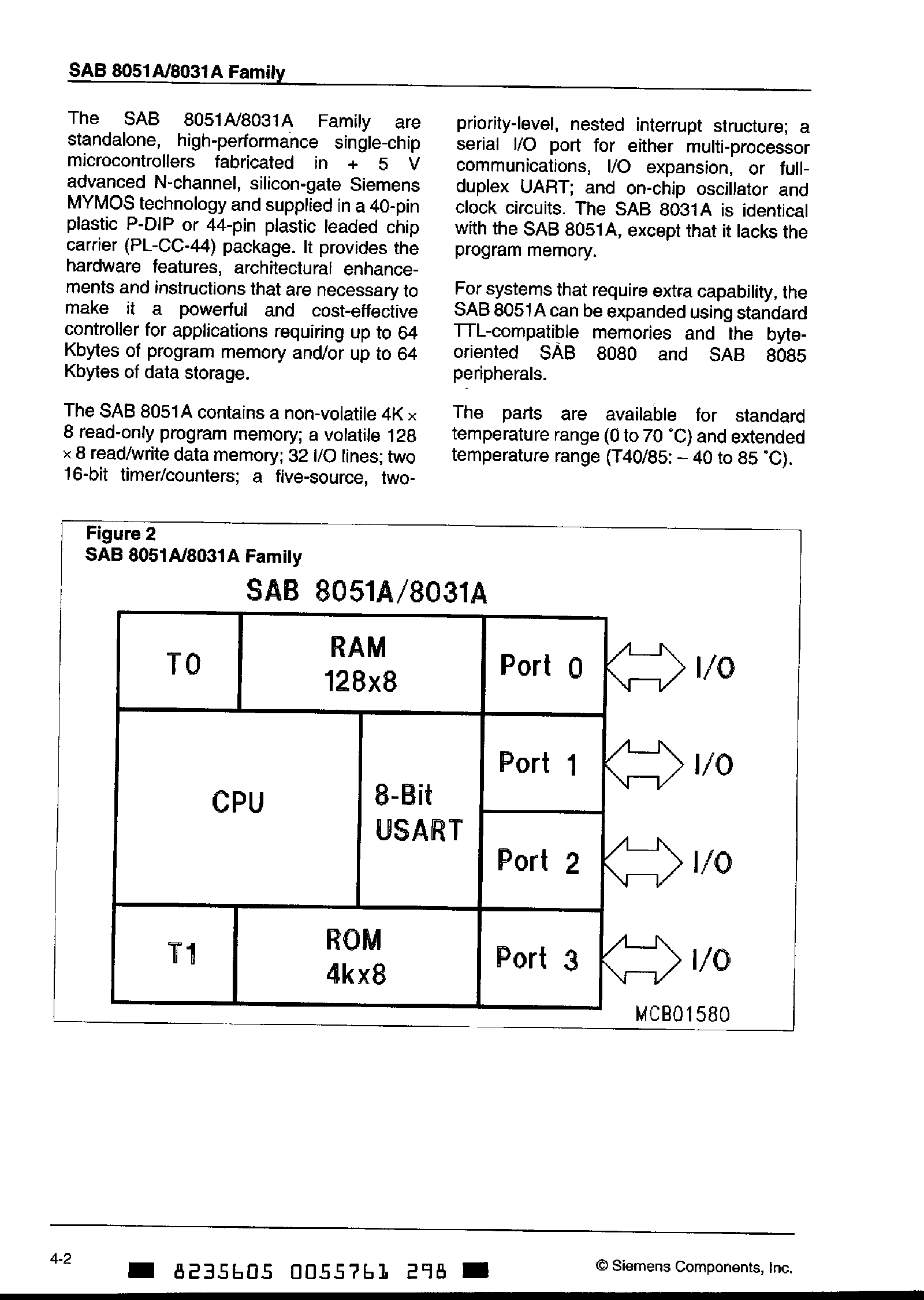 Даташит SAB8031A - (SAB8051A / SAB8031A) 8-Bit Single-Chip Microcontroller страница 2