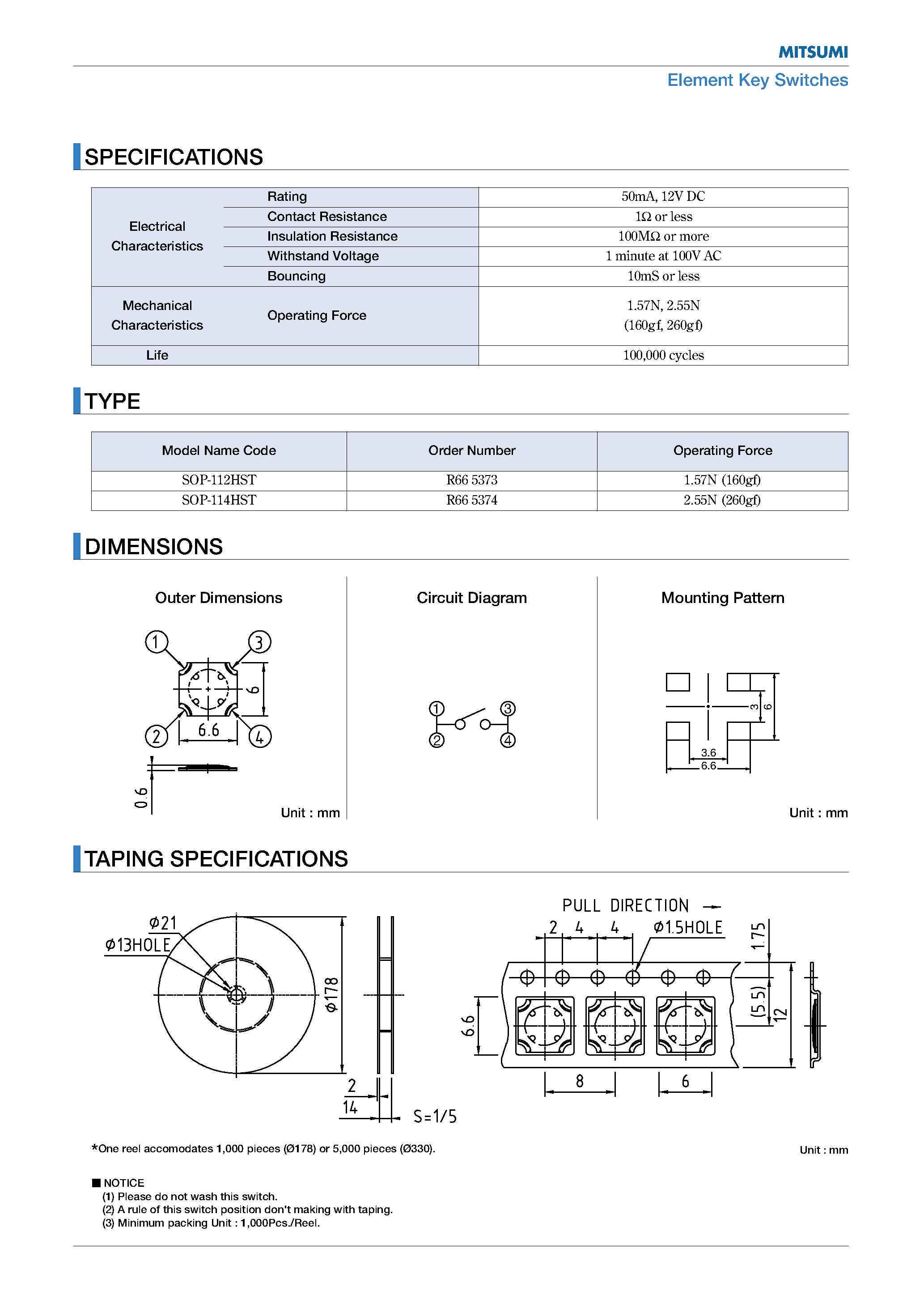 Даташит на микросхему SOP-112HST страница 2 Даташит SOP-112HST - (SOP Series) Element Key Switches страница 2