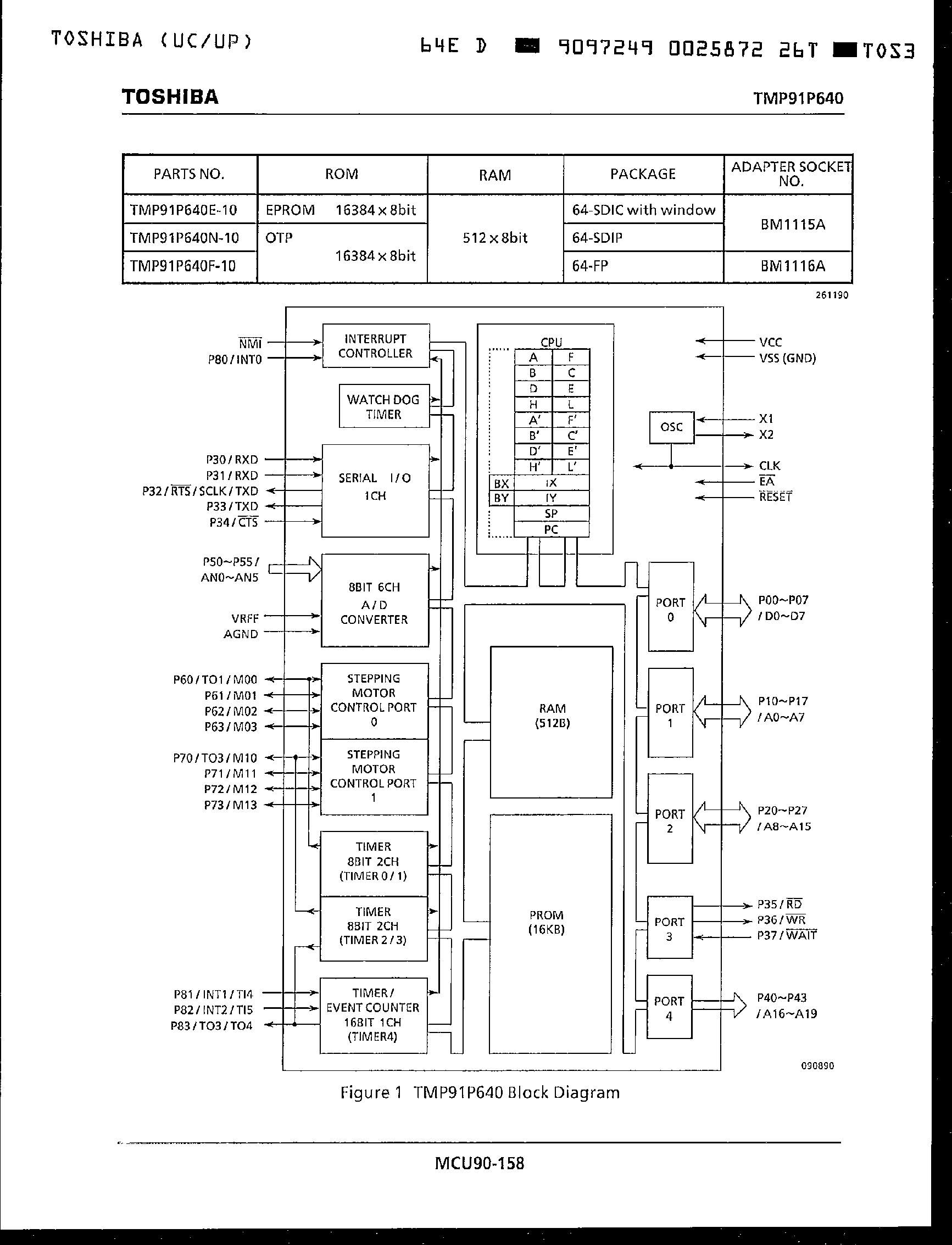 Datasheet TMP91P640 - CMOS 8-Bit Microcontrollers page 2