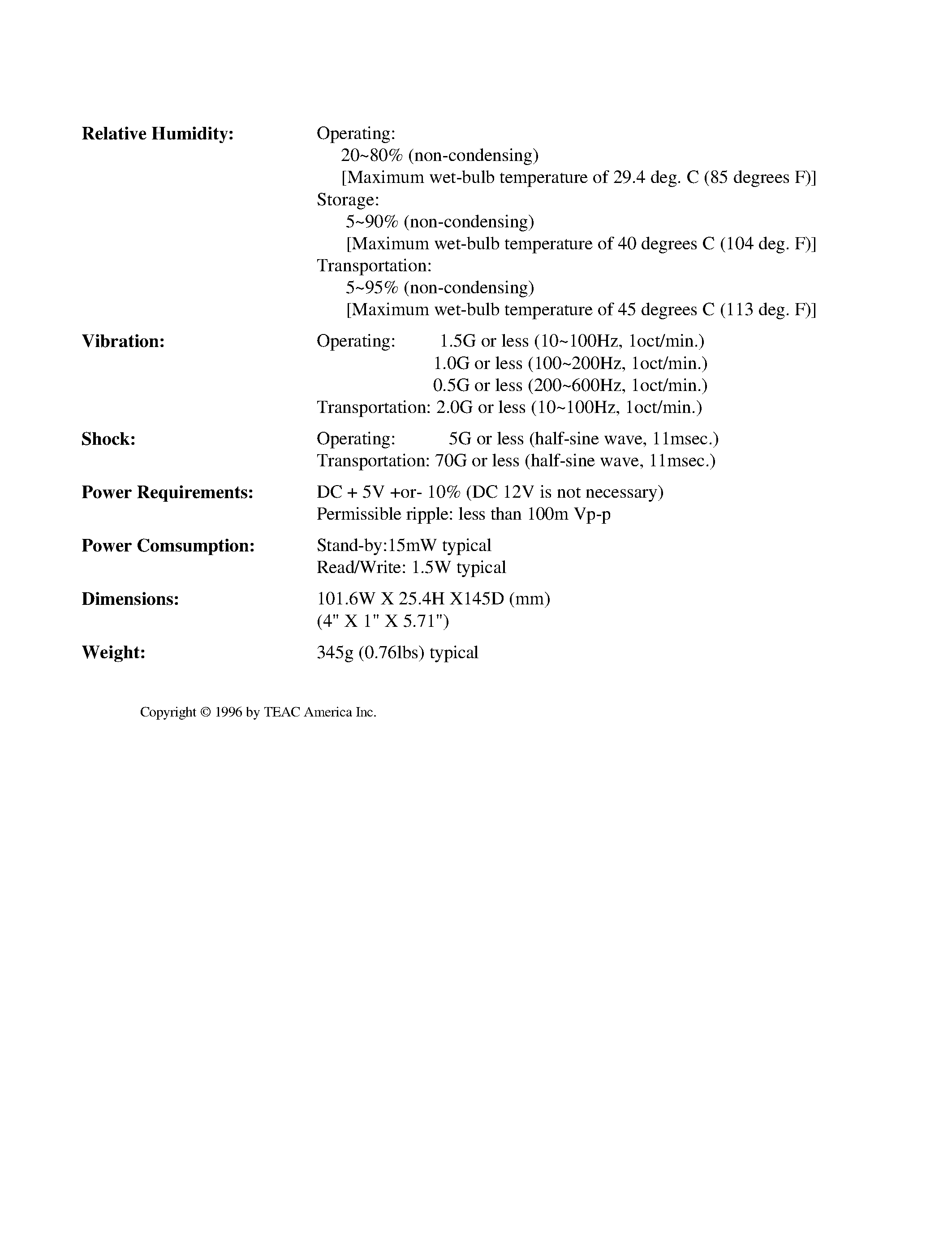 Даташит FD-235HF - (FD-235HF Series) 3.5 Floppy Disk Drive страница 2