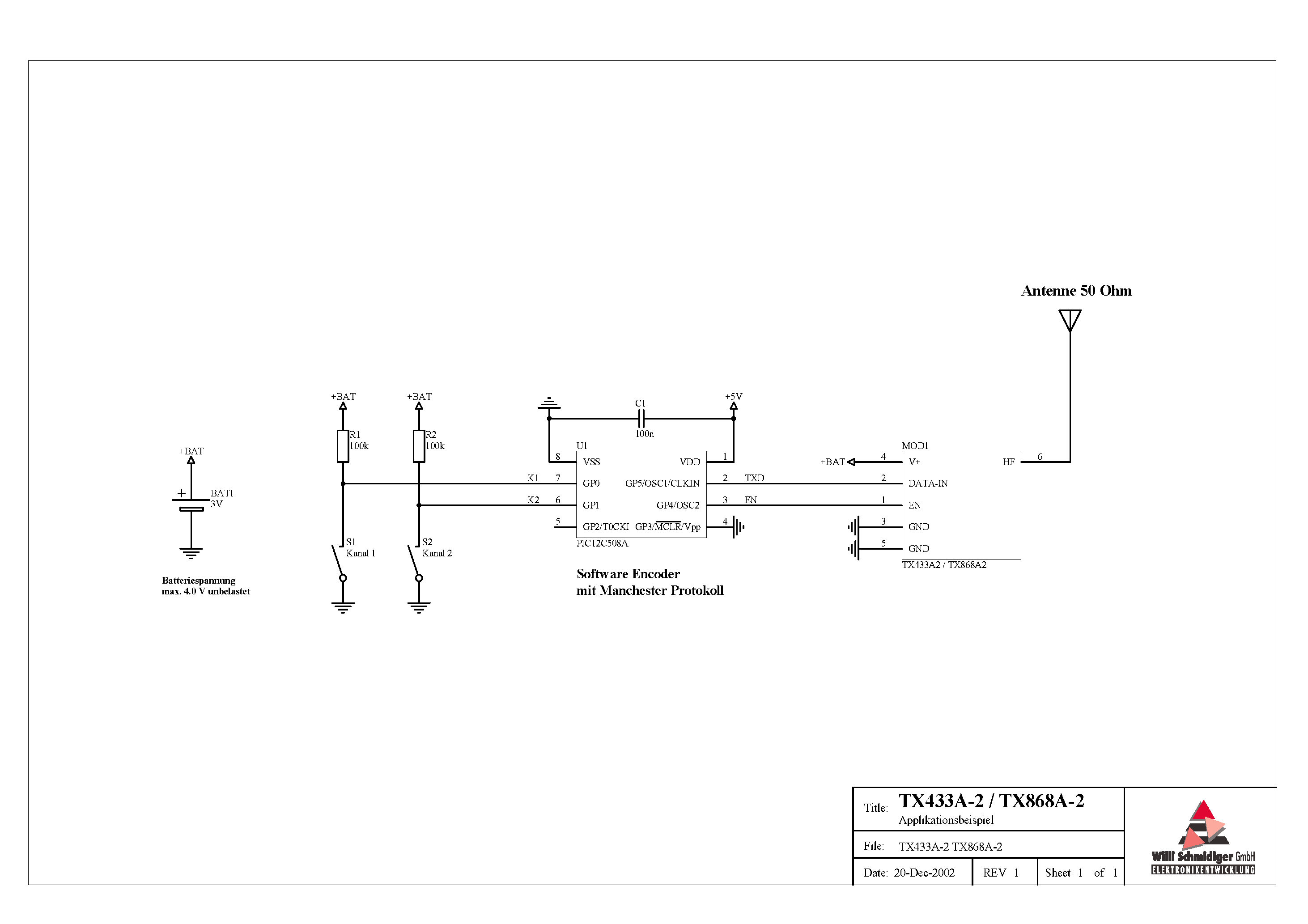 Datasheet TX433A-2 - Module page 2