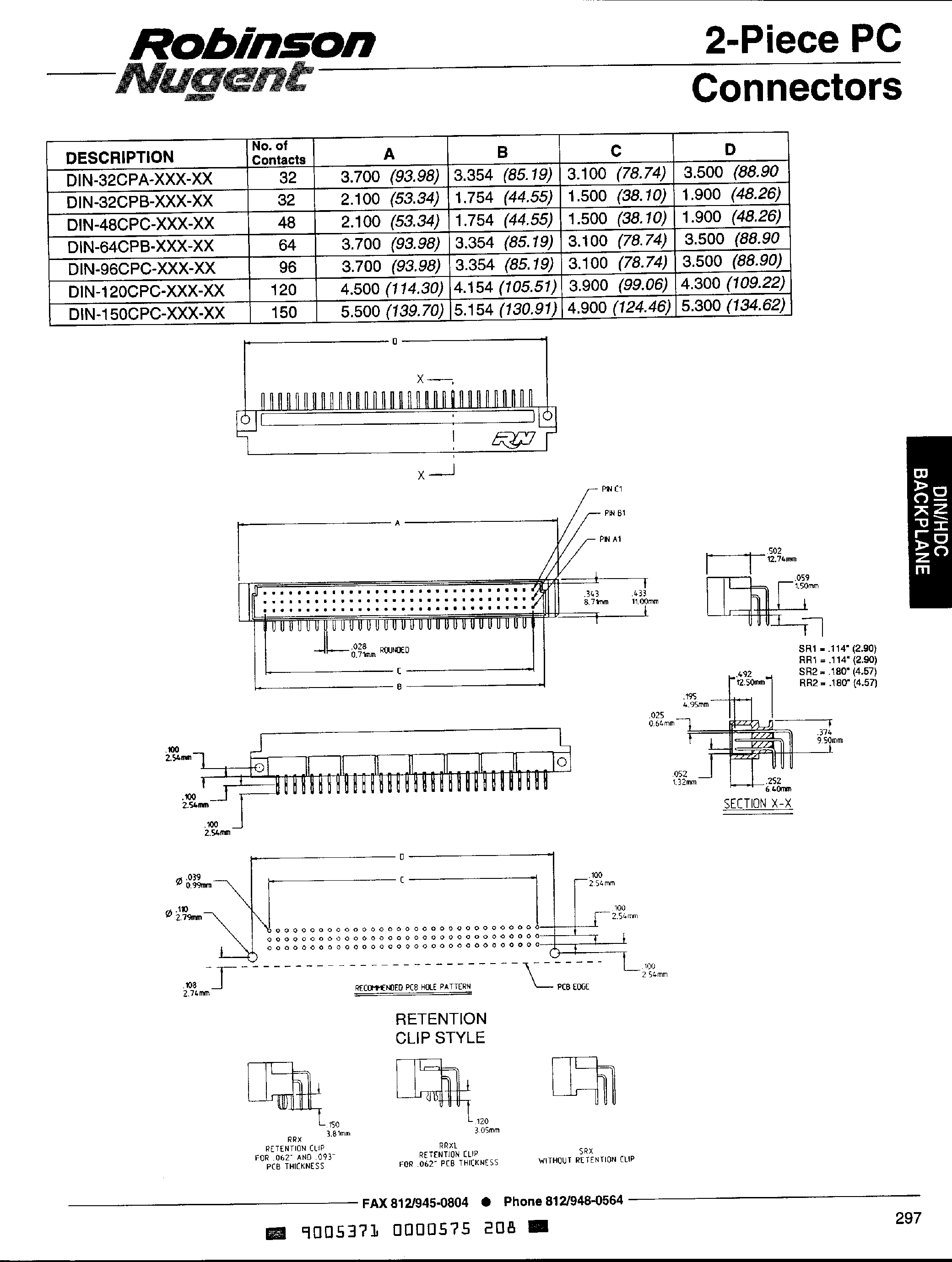 Даташит на микросхему DIN-120CPx-xxx страница 2 Даташит DIN-120CPx-xxx - DIN Connectors страница 2