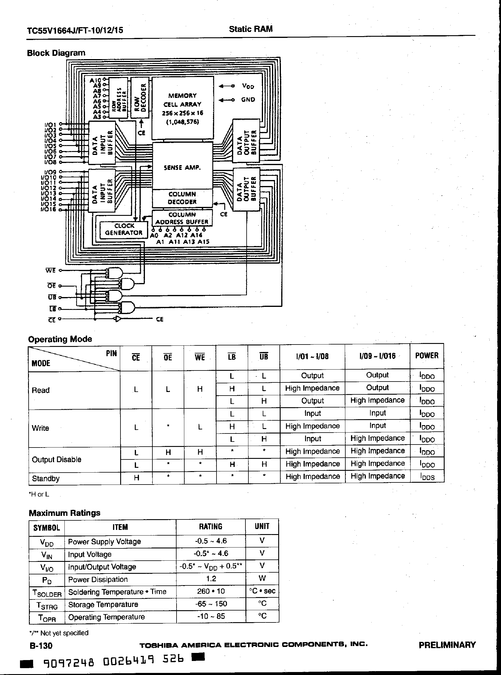 Datasheet TC55V1664J - (TC55V1664J/FT) 16-Bit CMOS SRAM page 2