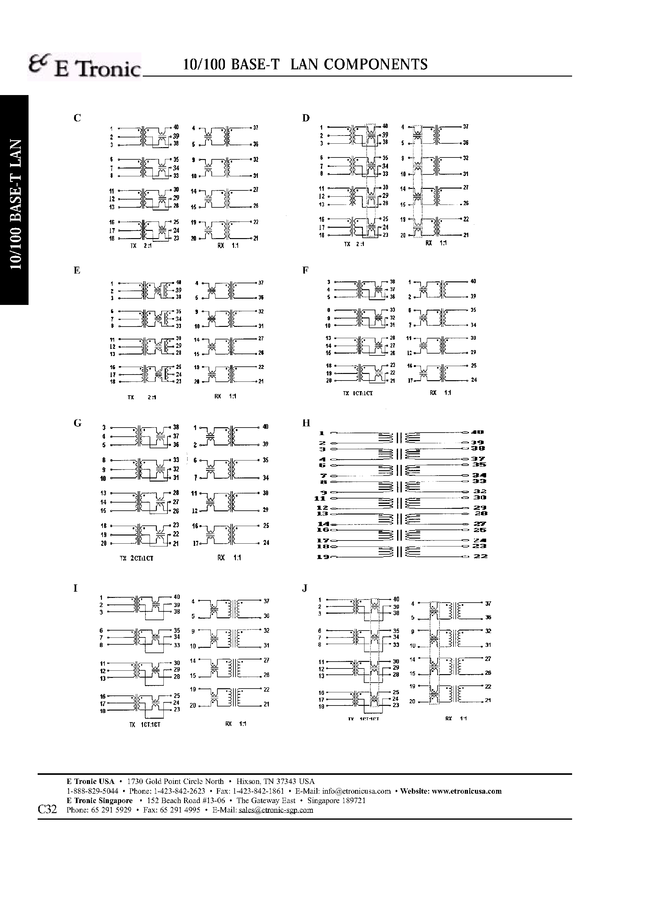 Datasheet HK-0xx - (HK-xxx) 10/100 BASE-T LAN COMPONENTS page 2