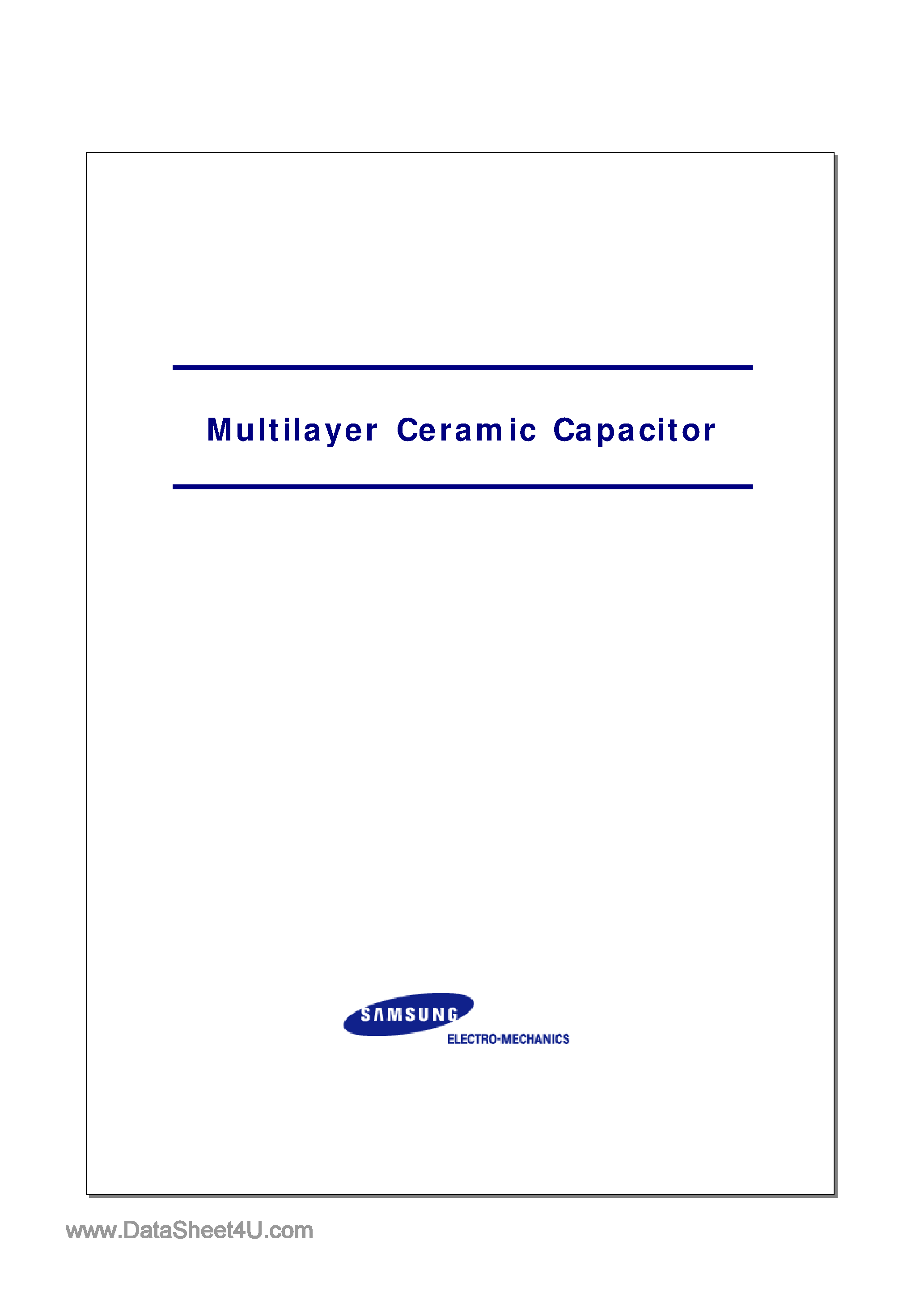 Datasheet CL31B224KBFANNE - Multilayer Ceramic Capacitor page 1