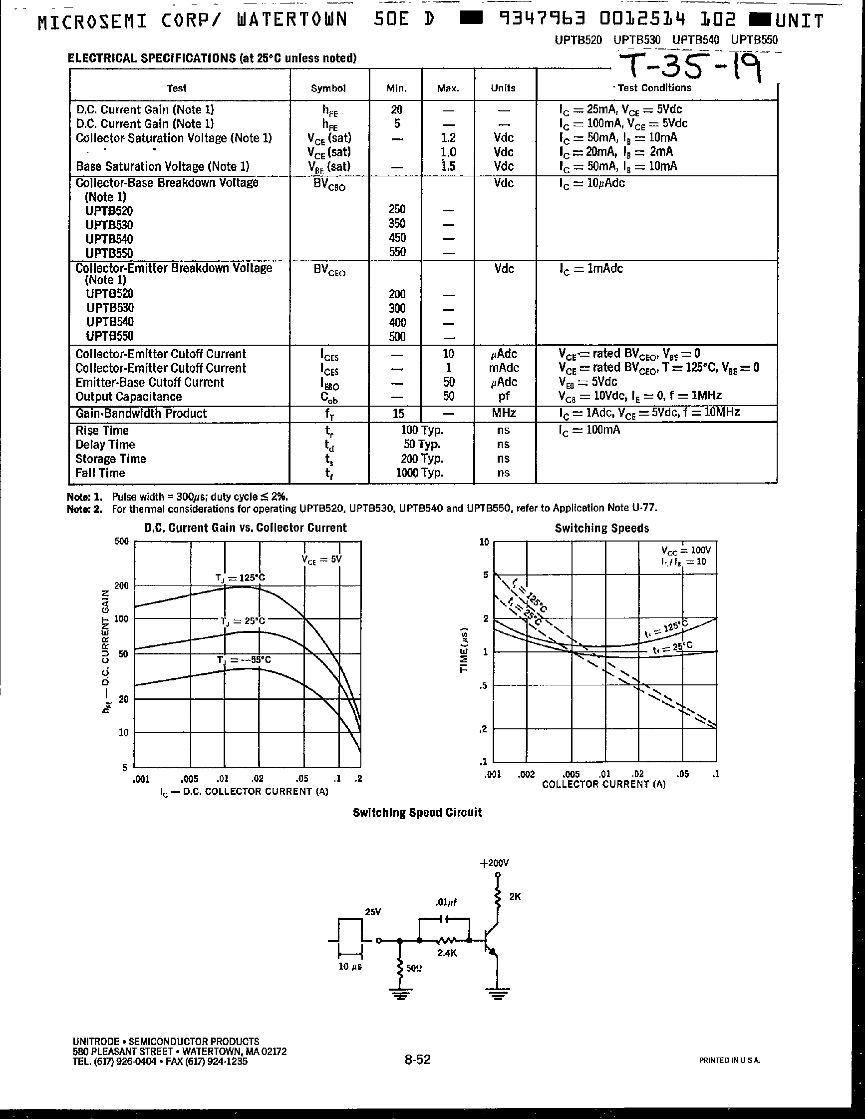 Даташит UPTB520 - (UPTB520 - UPTB550) Power Transistors страница 2