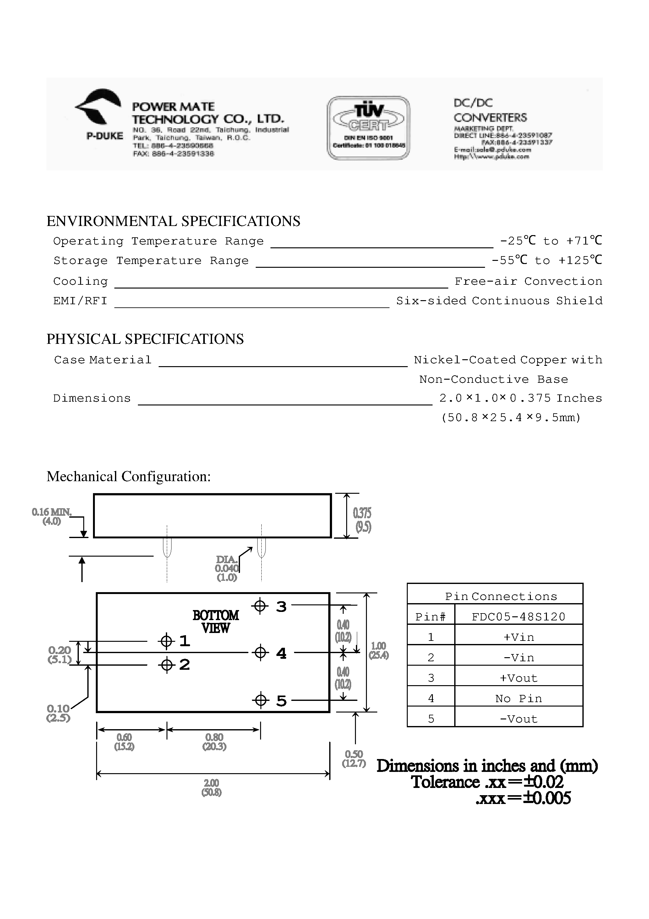 Даташит на микросхему FDC05-48S120 страница 2 Даташит FDC05-48S120 - DC/DC Converter страница 2