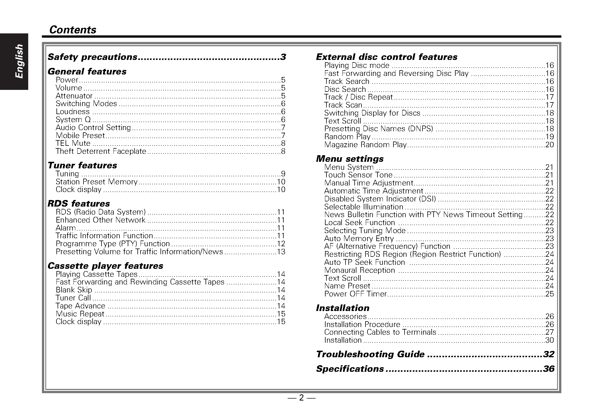 Datasheet KRC-35R - (KRC-xxxR) Cassette Receiver page 2