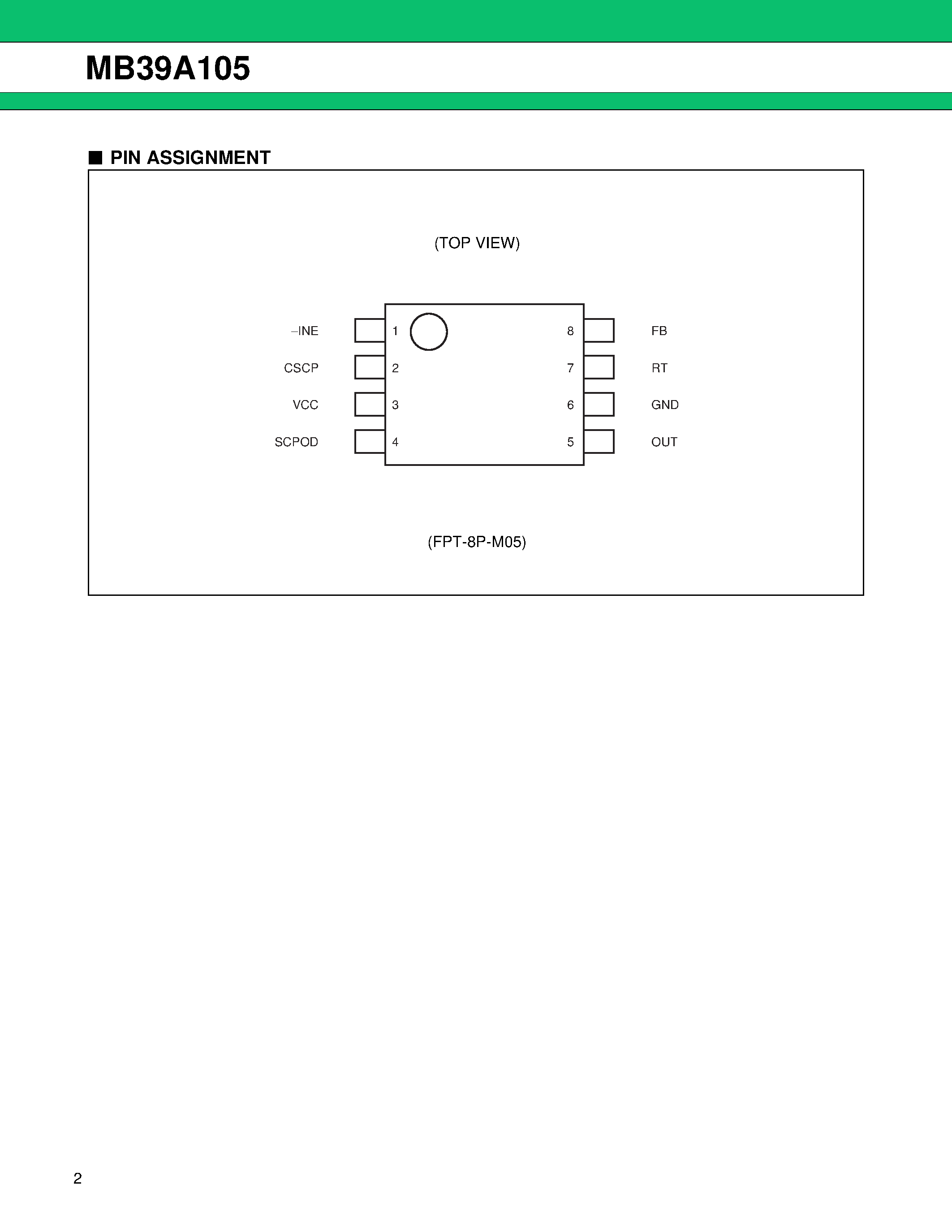 Datasheet MB39A105 - 1-Channel DC/DC Converter IC page 2