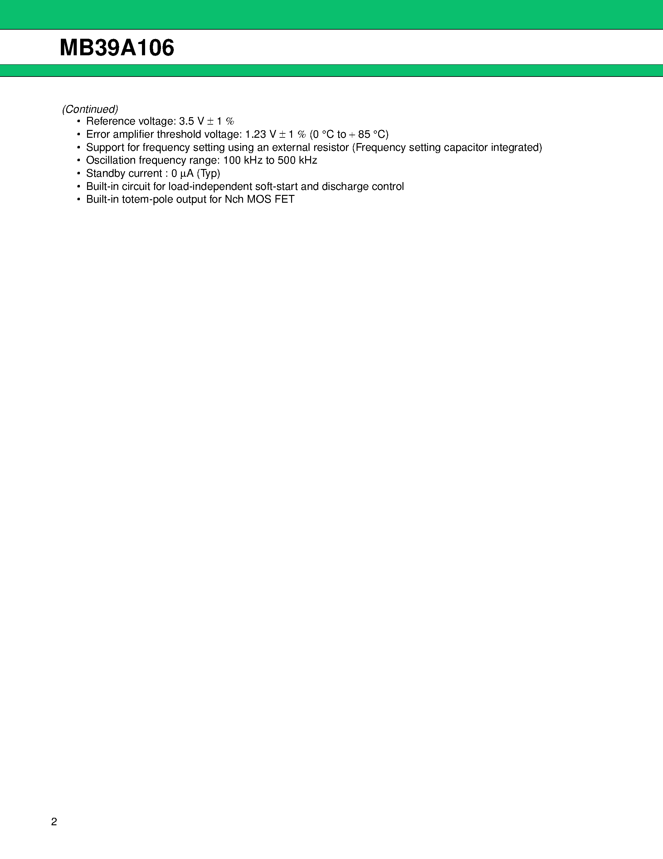 Datasheet MB39A106 - 2-Channel DC/DC Converter IC page 2
