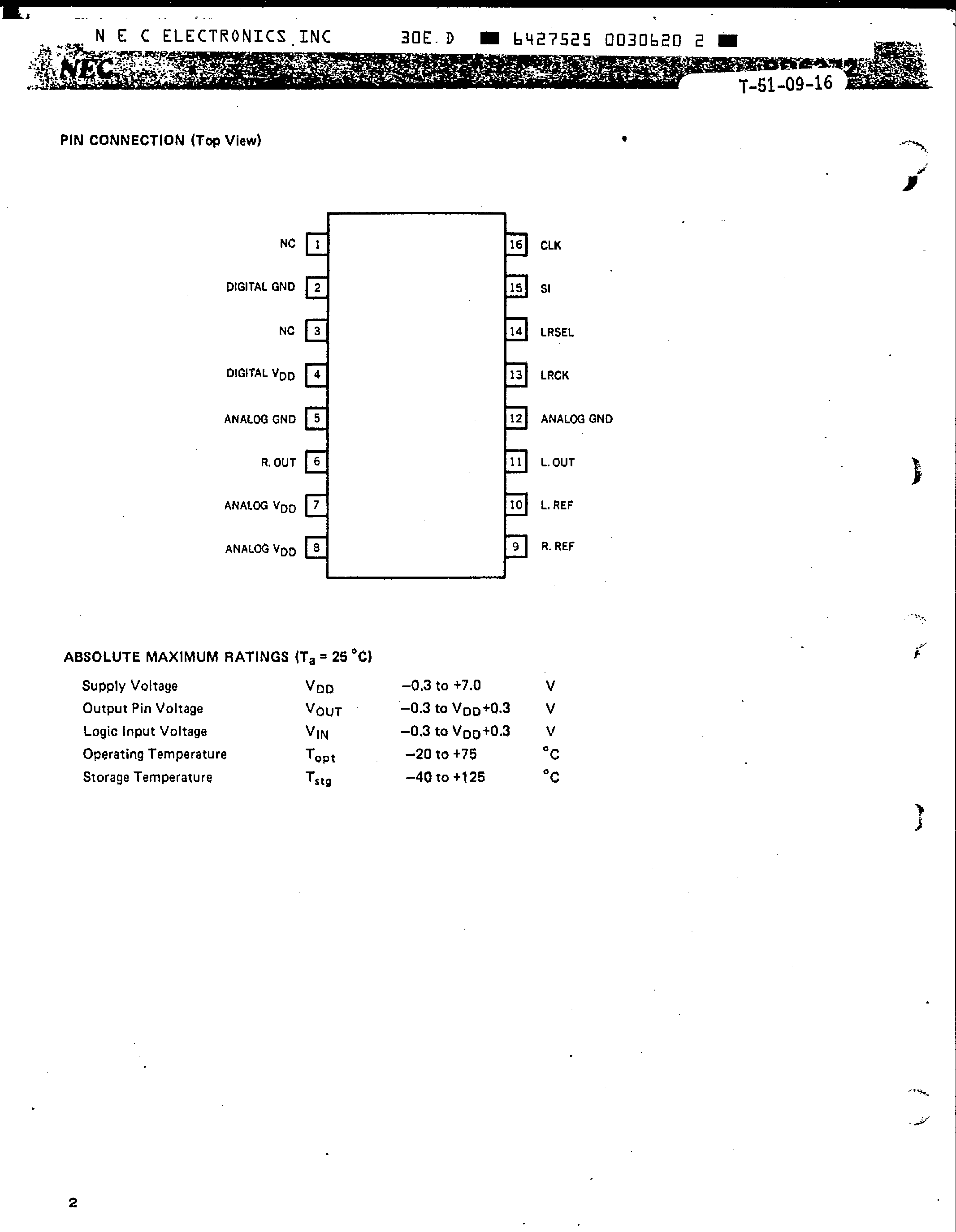 Даташит UPD6372 - 16-Bit D/A Converter страница 2
