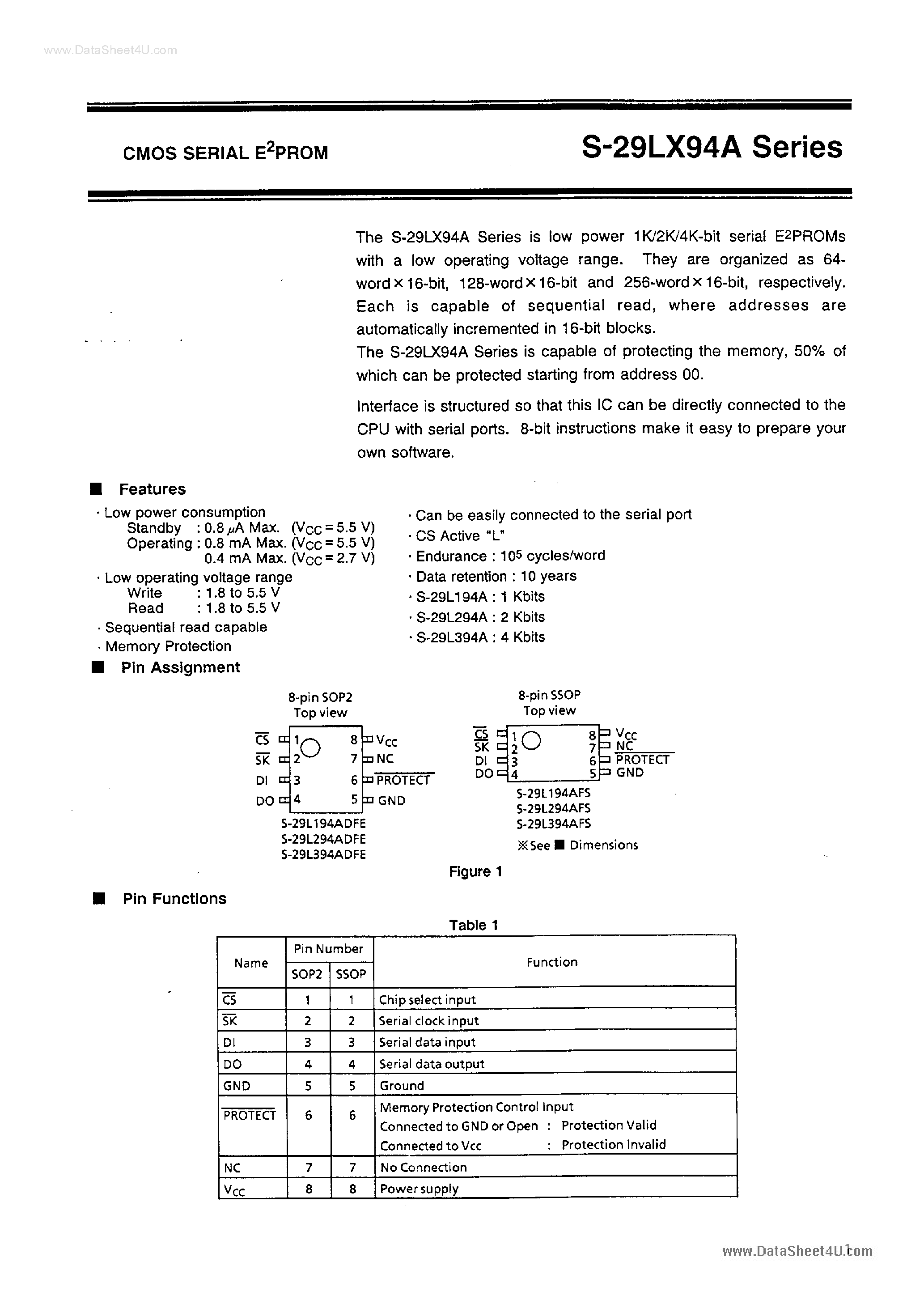 Datasheet S29L394 - Search -----> S-29L394 page 2