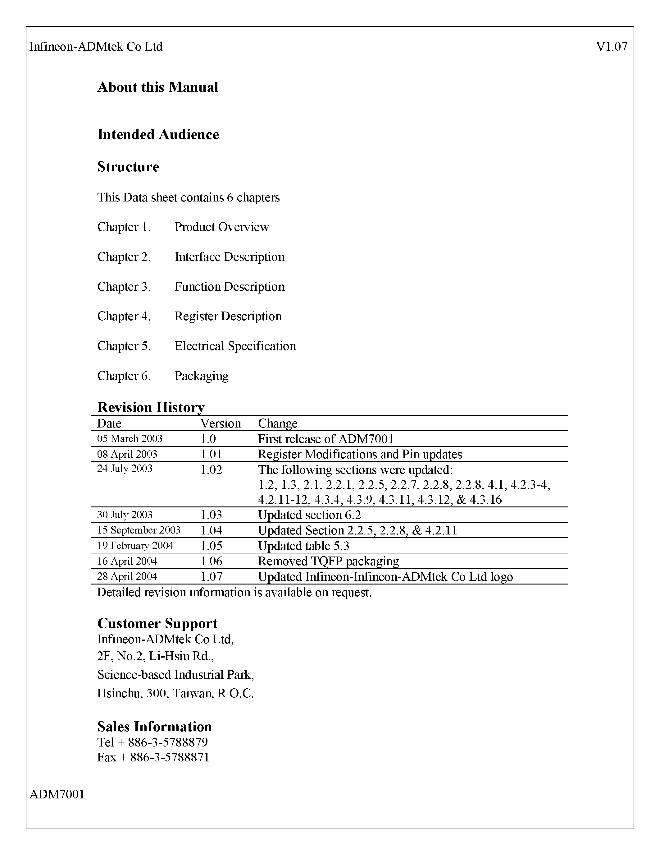 Даташит на микросхему ADM7001 страница 2 Даташит ADM7001 - Single Ethernet 10/100M PHY страница 2