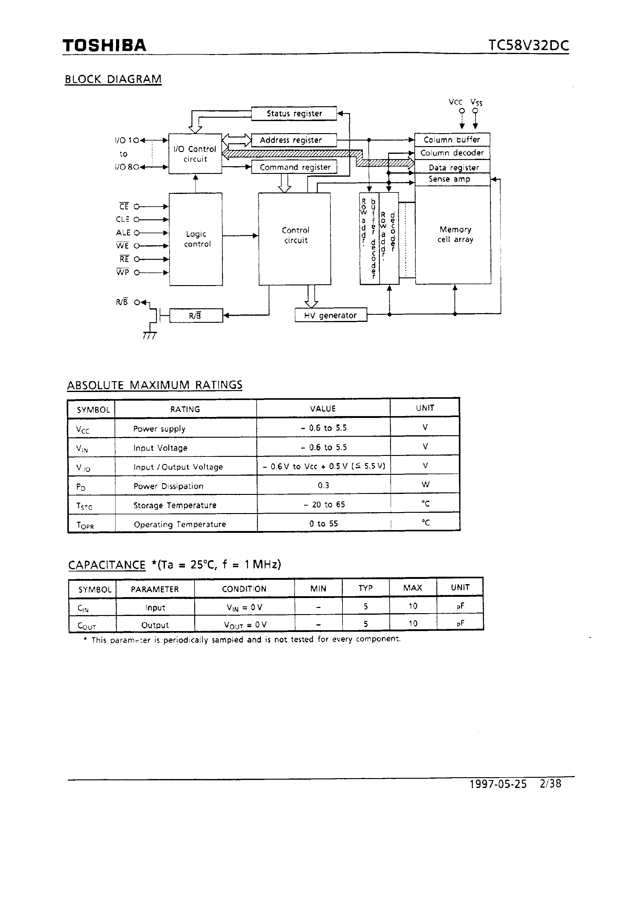 Даташит TC58V32DC - 32M-Bit CMOS NAND EPROM страница 2