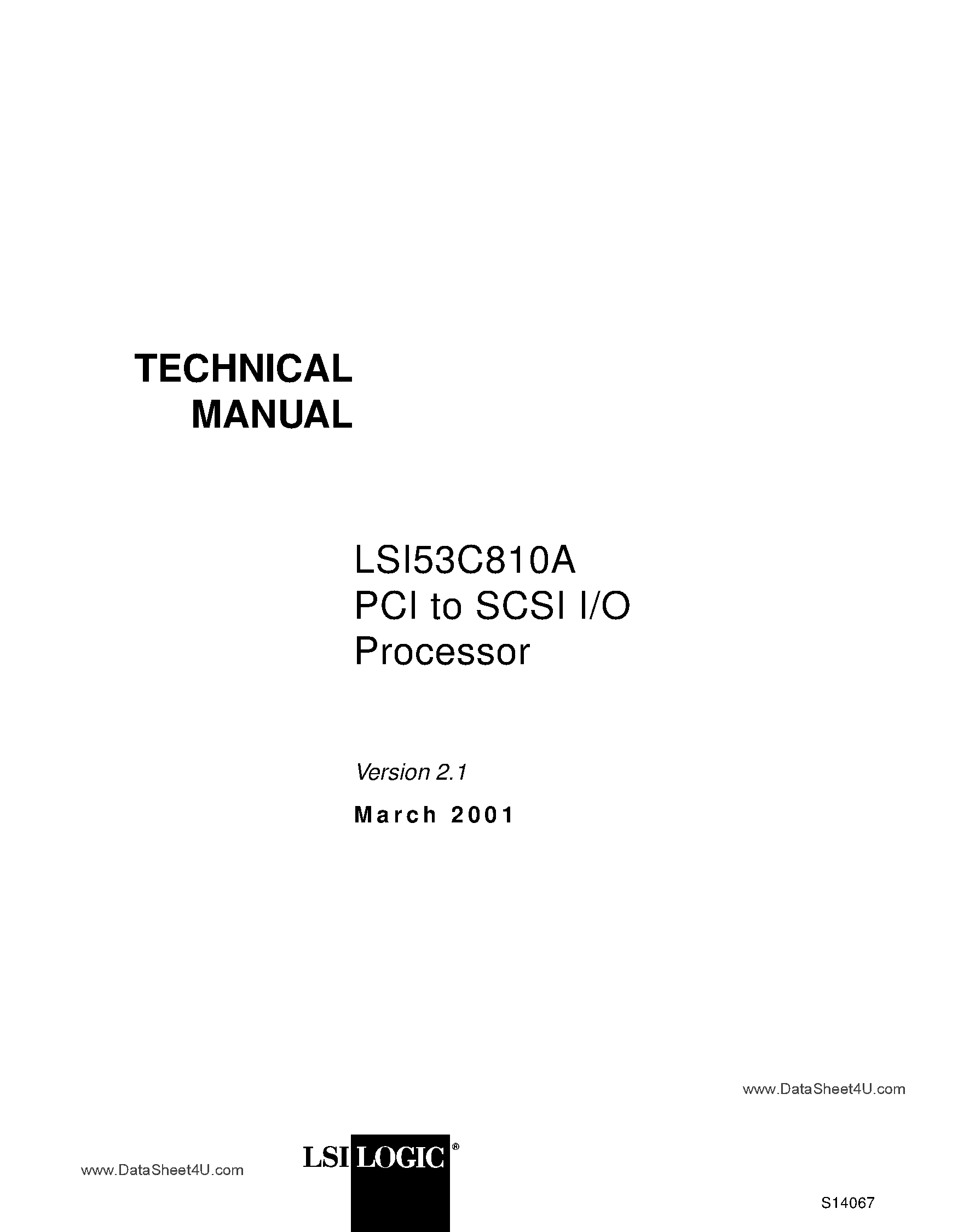 Даташит LSI53C810A - Pci to Scsi I/o Processor страница 1