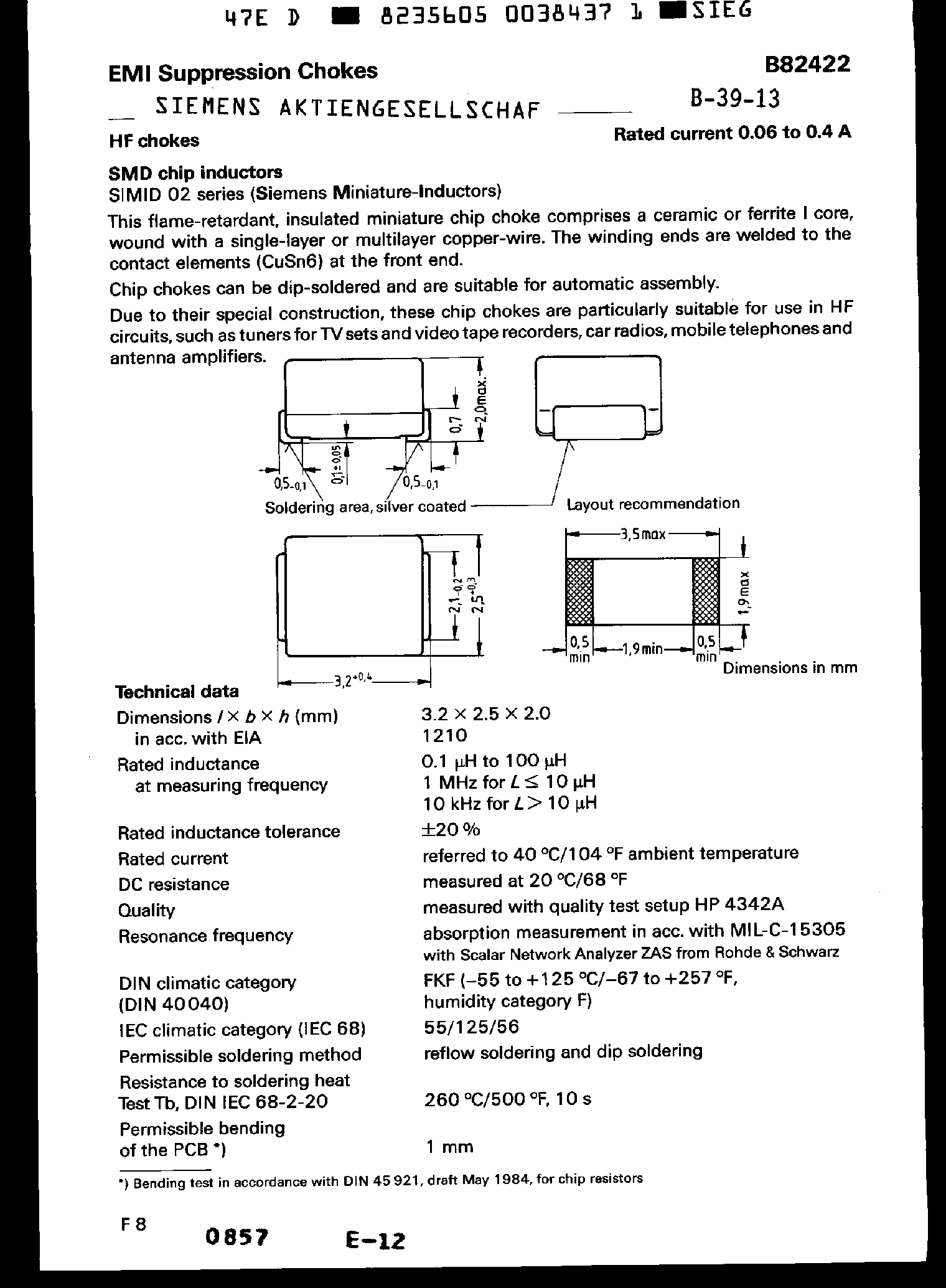 Datasheet B82422-A1102-J page 2 Datasheet B82422-A1102-J - (B82422-xxxx) EMI Suppression Chokes page 2