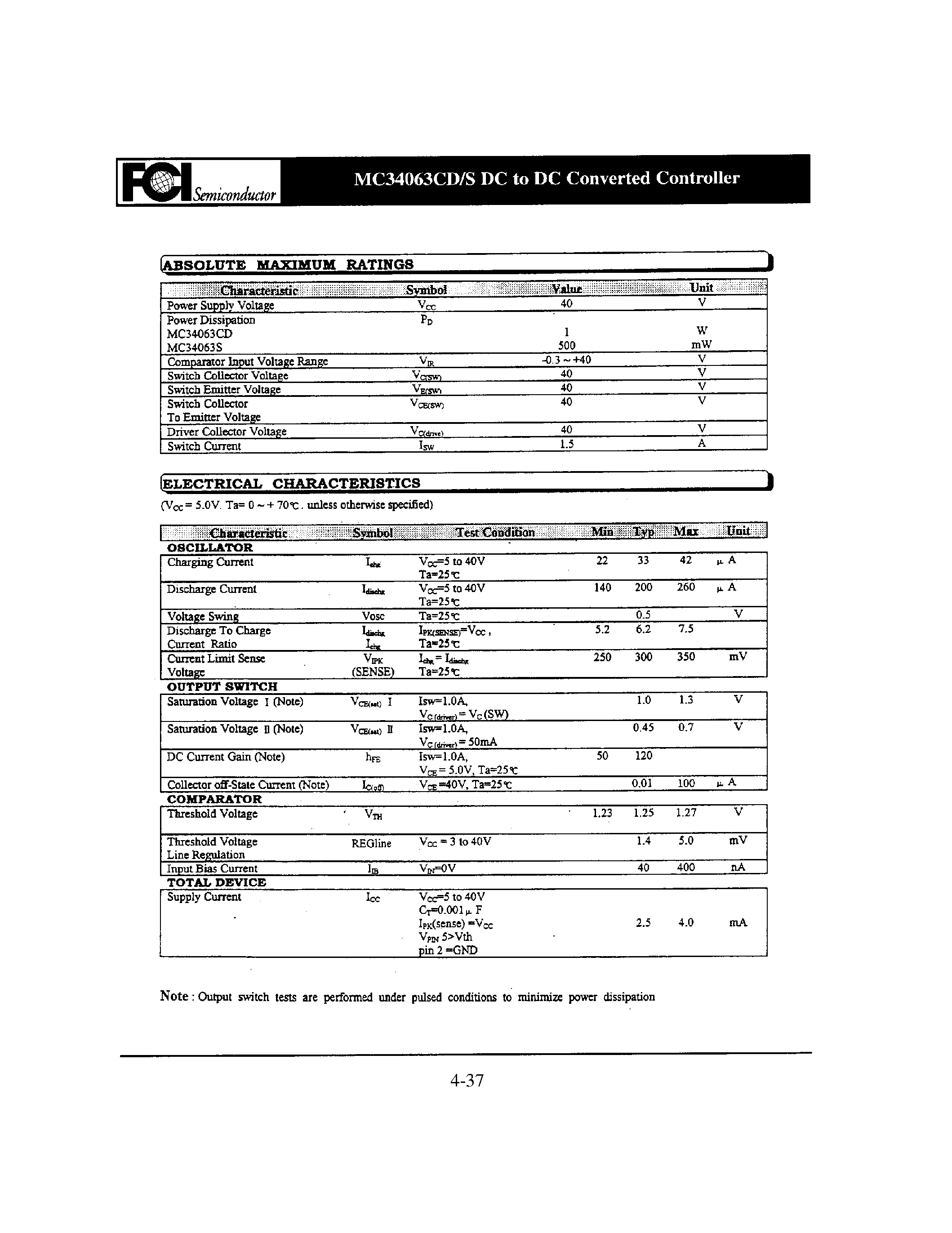 Datasheet MC34063CD - DC to DC Convertered Controller page 2