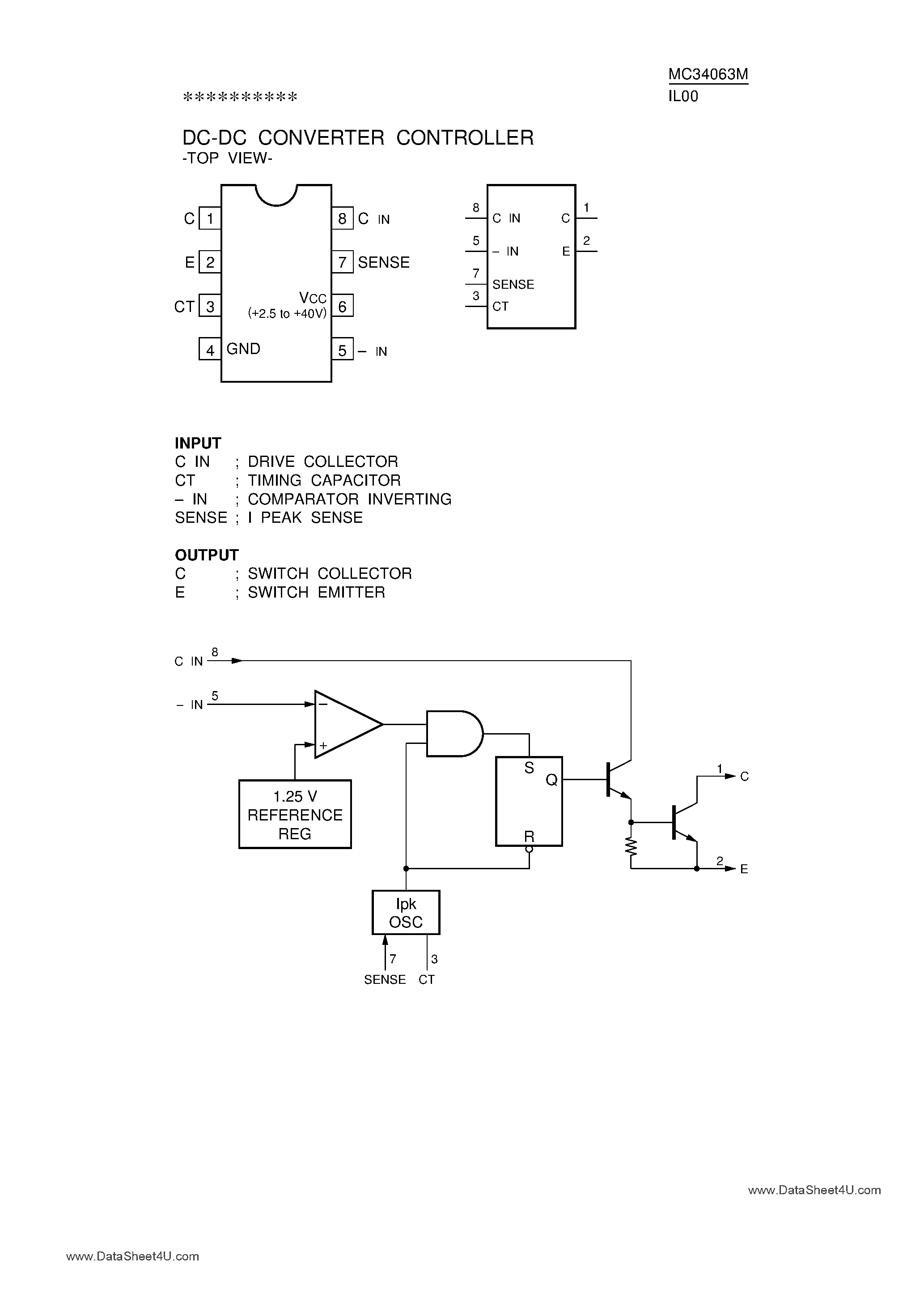 Datasheet MC34063M - DC-DC Converter Controller page 1