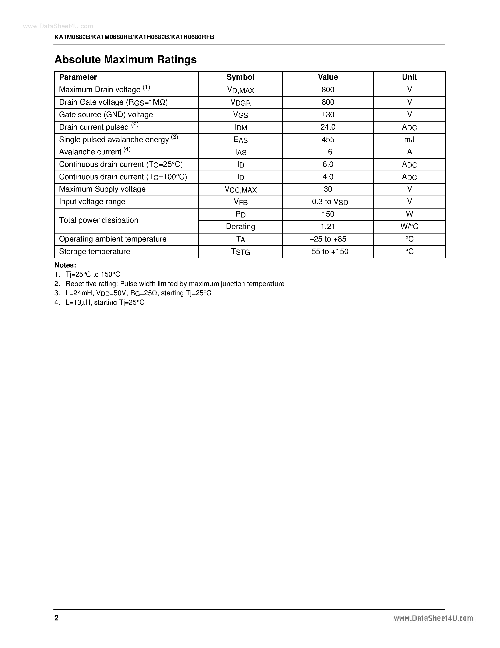 Даташит на микросхему 1M0680 страница 2 Даташит 1M0680 - Search -----> KA1M0680 страница 2