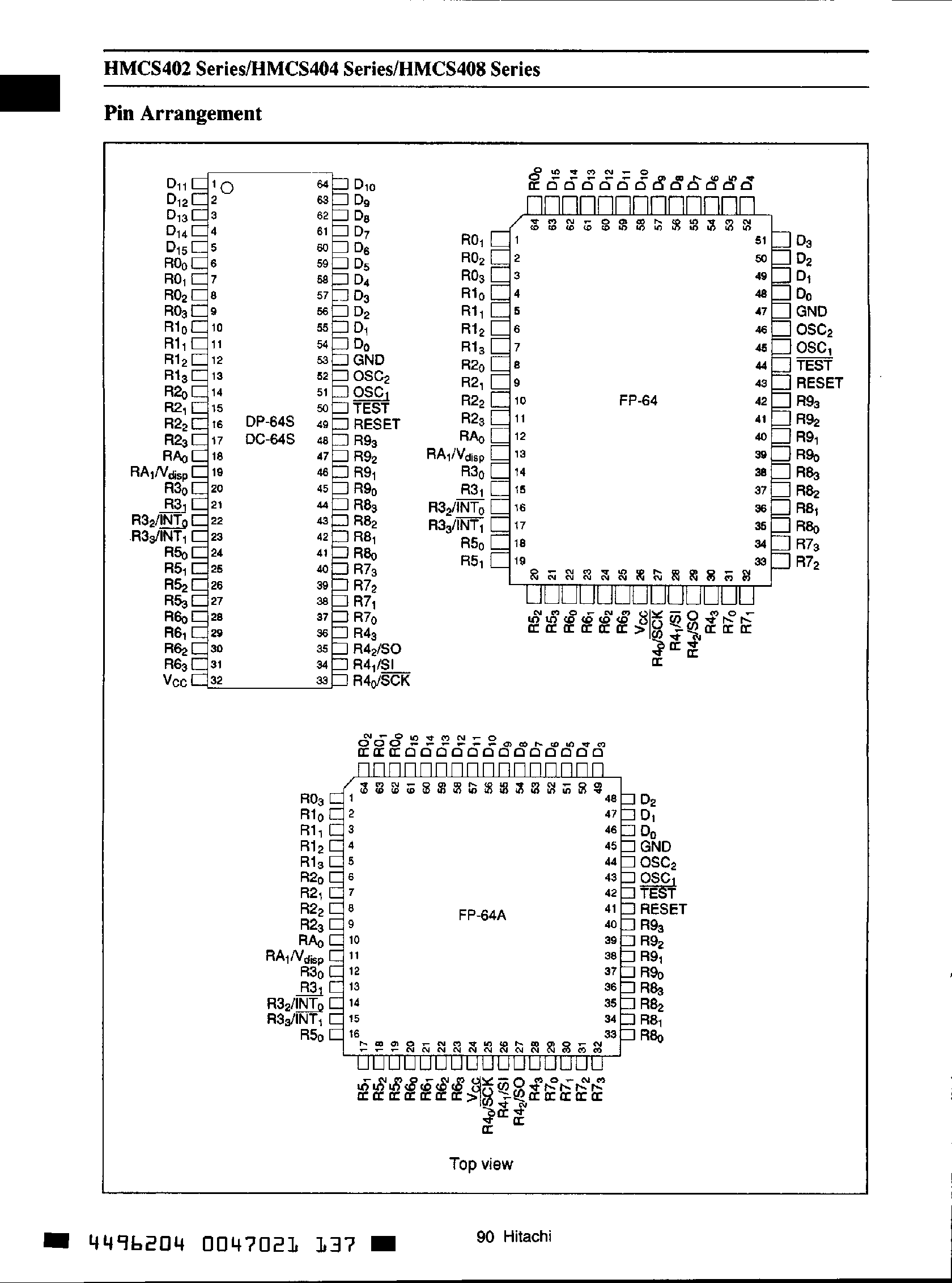 Даташит HD614089 - (HD6140xx) CMOS 4-Bit Microcomputers страница 2