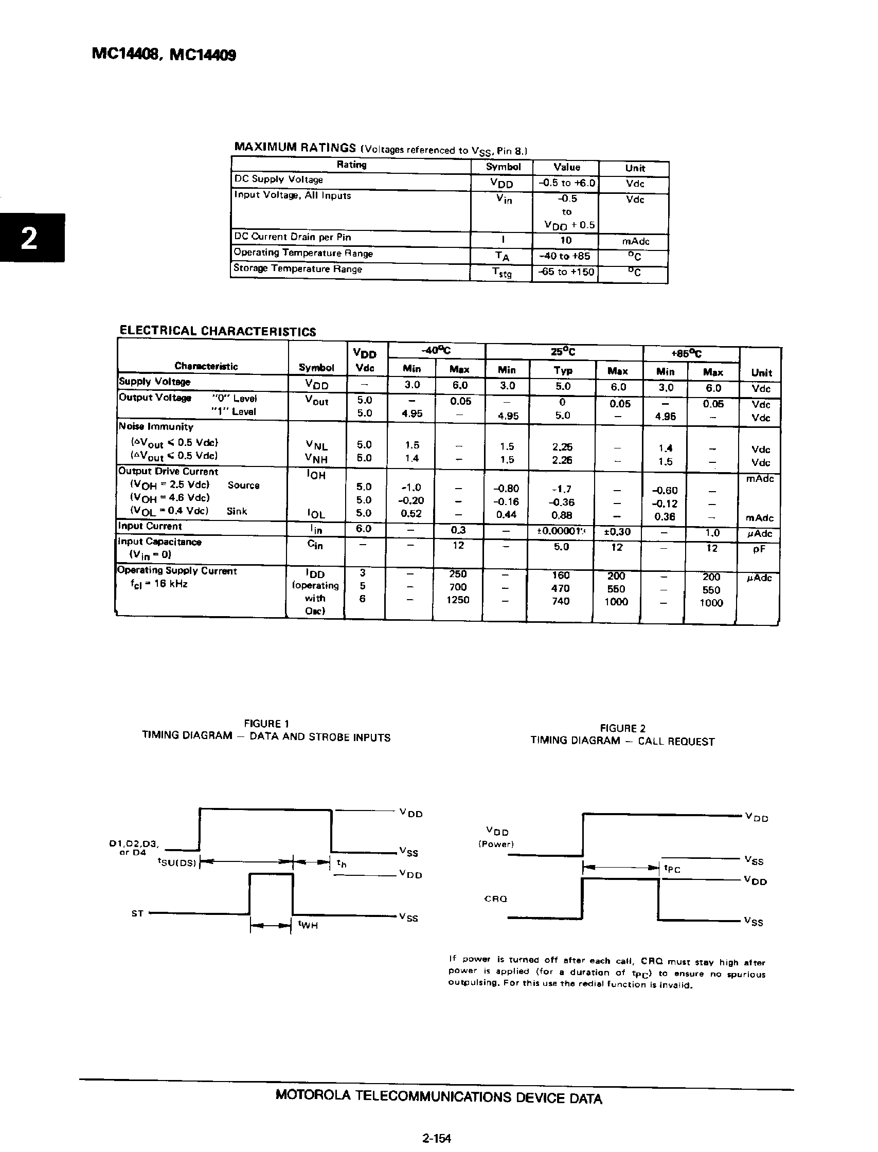 Datasheet MC14408 - (MC14408 / MC14409) CMOS LSI page 2