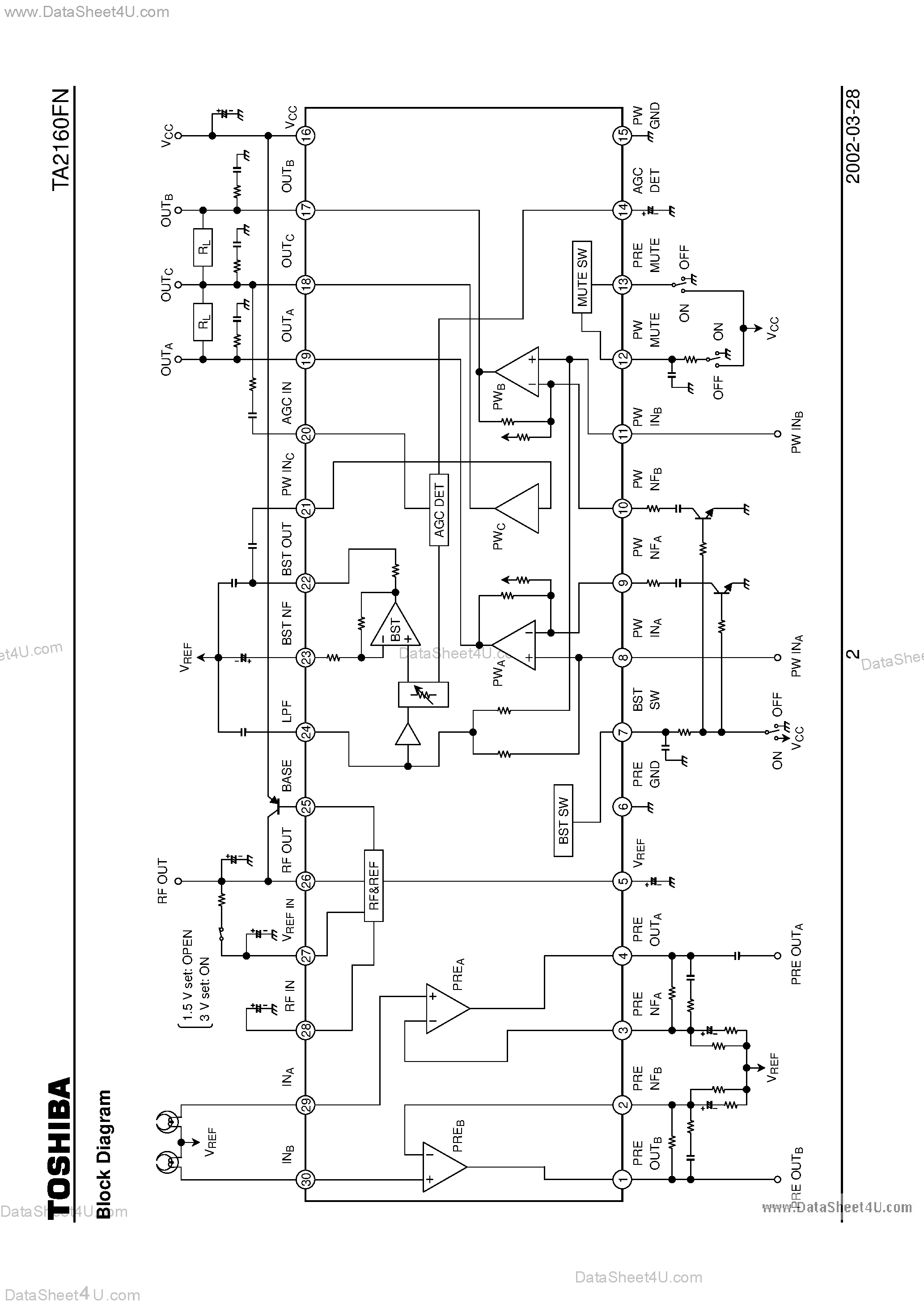 Даташит MA6160FN - Low Consumption Current Stereo Headphone Amplifier страница 2