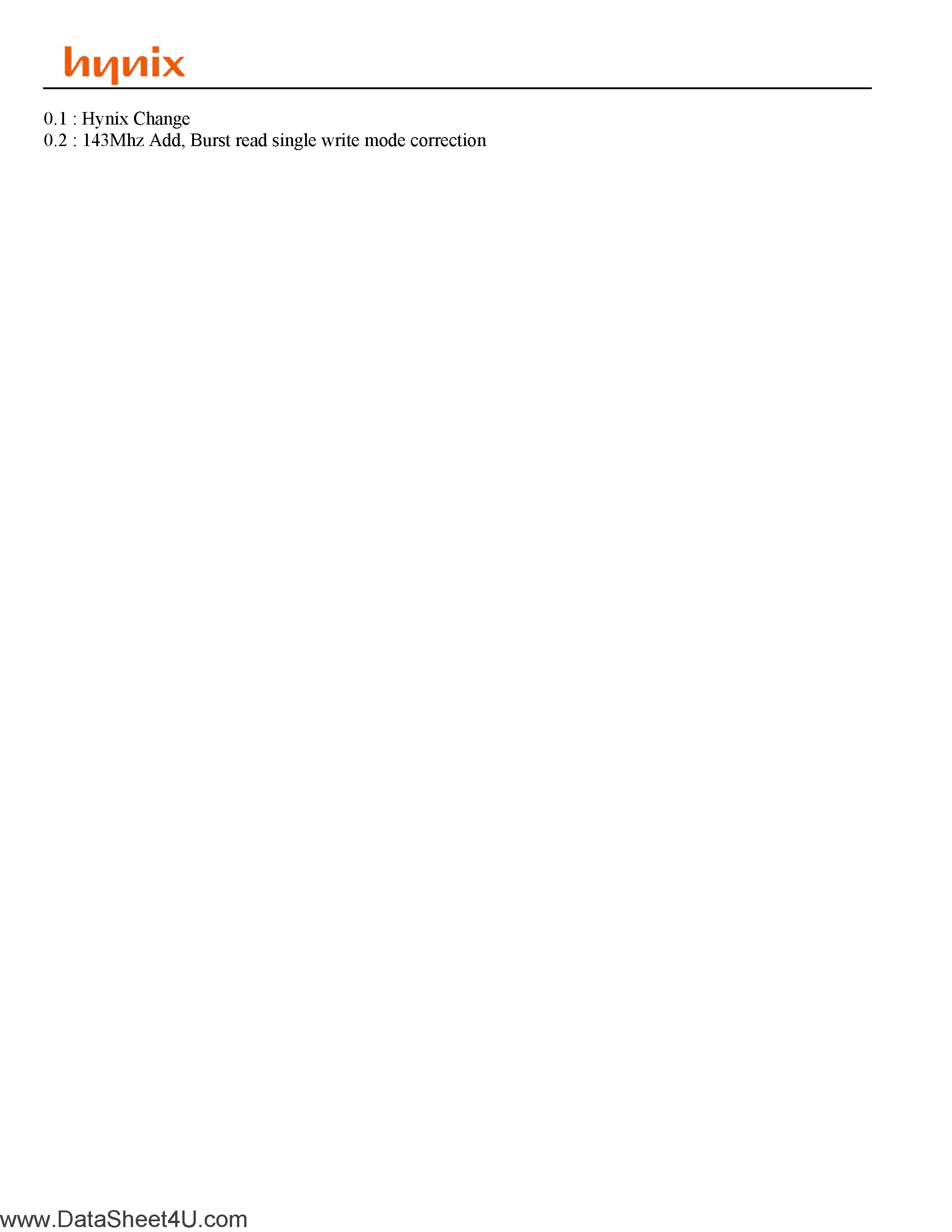 Даташит HY57V281620HCT - (HY57V281620HC(L/S)T) 4 Banks x 2M x 16-Bits SDRAM страница 1