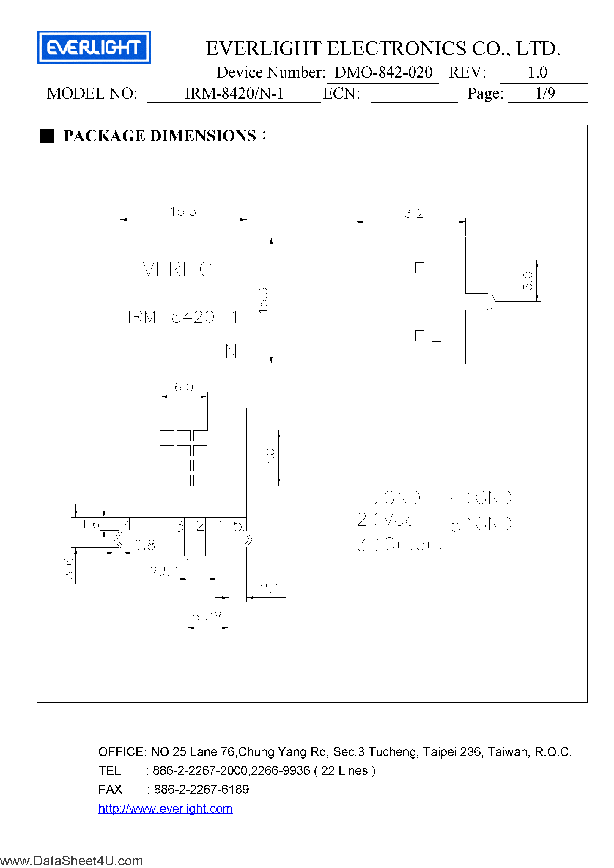 Datasheet IRM-8420N-1 - IRM-8420/N-1 page 1