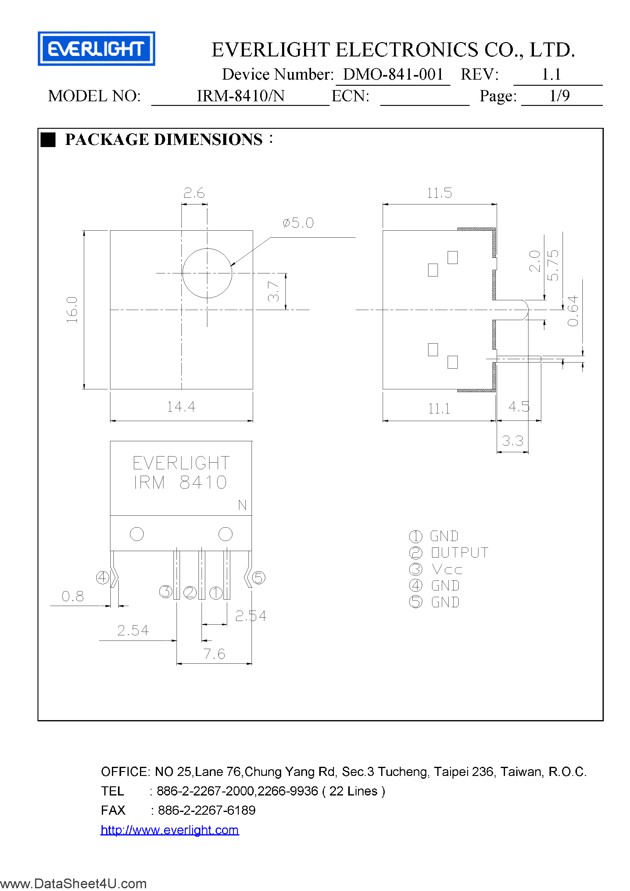 Datasheet IRM-8410N - IRM-8410/N page 1
