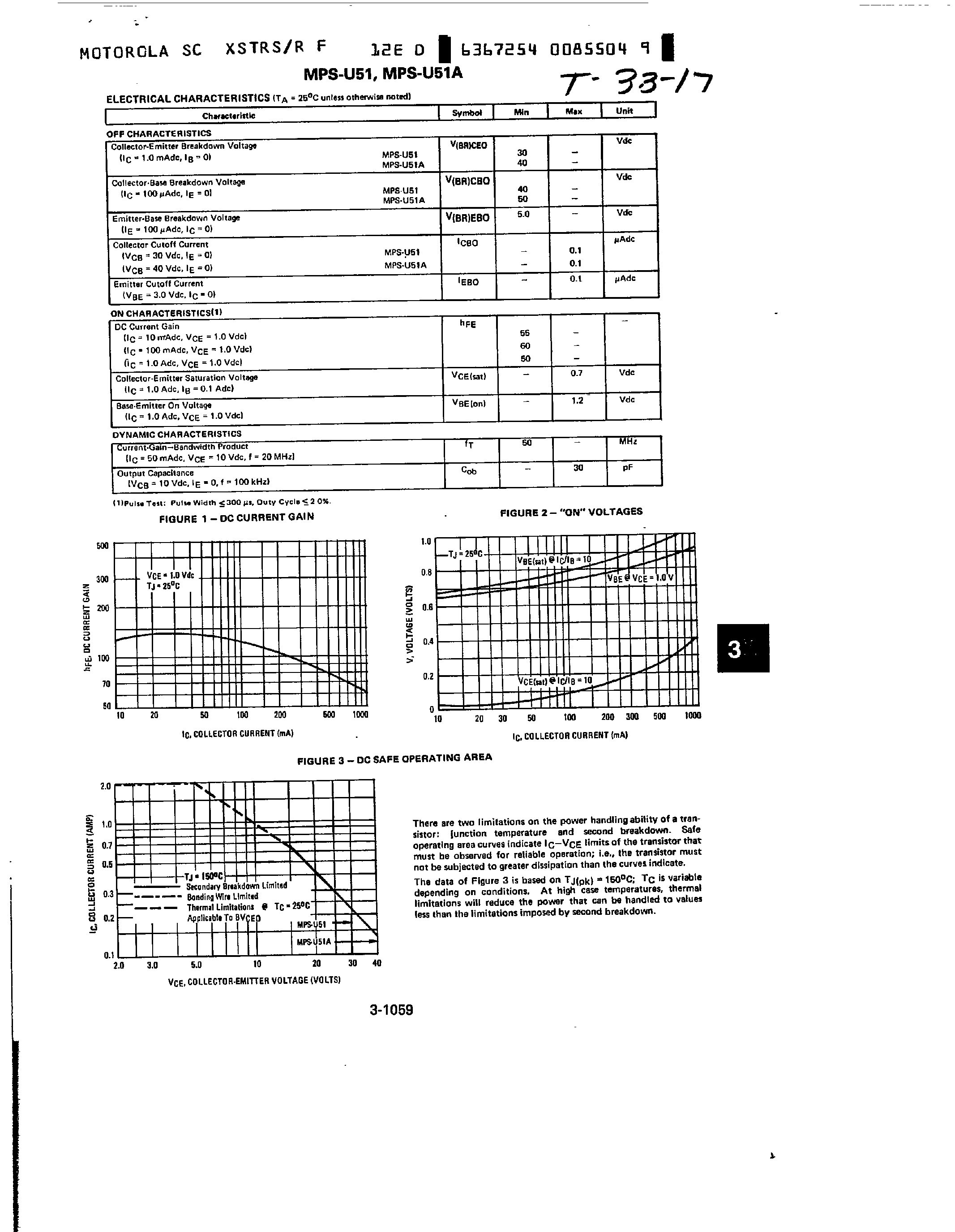 Datasheet MPS-U51 page 2 Datasheet MPS-U51 - PNP Silicon Audio Transistors page 2